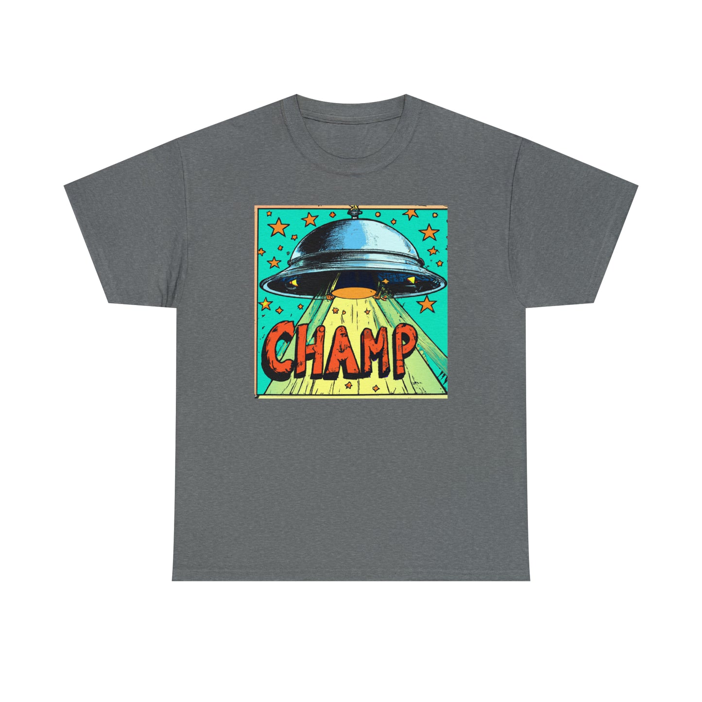 CHAMP UFO Logo 1 - AI Art - Gildan Heavy Cotton Tee