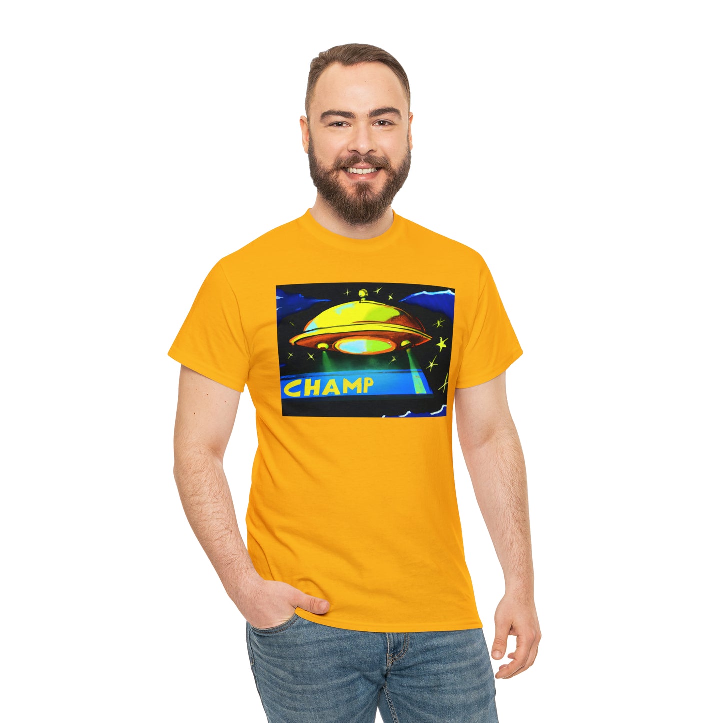 CHAMP UFO 14 - Post-Modern Style - AI Art - Gildan Heavy Cotton Tee