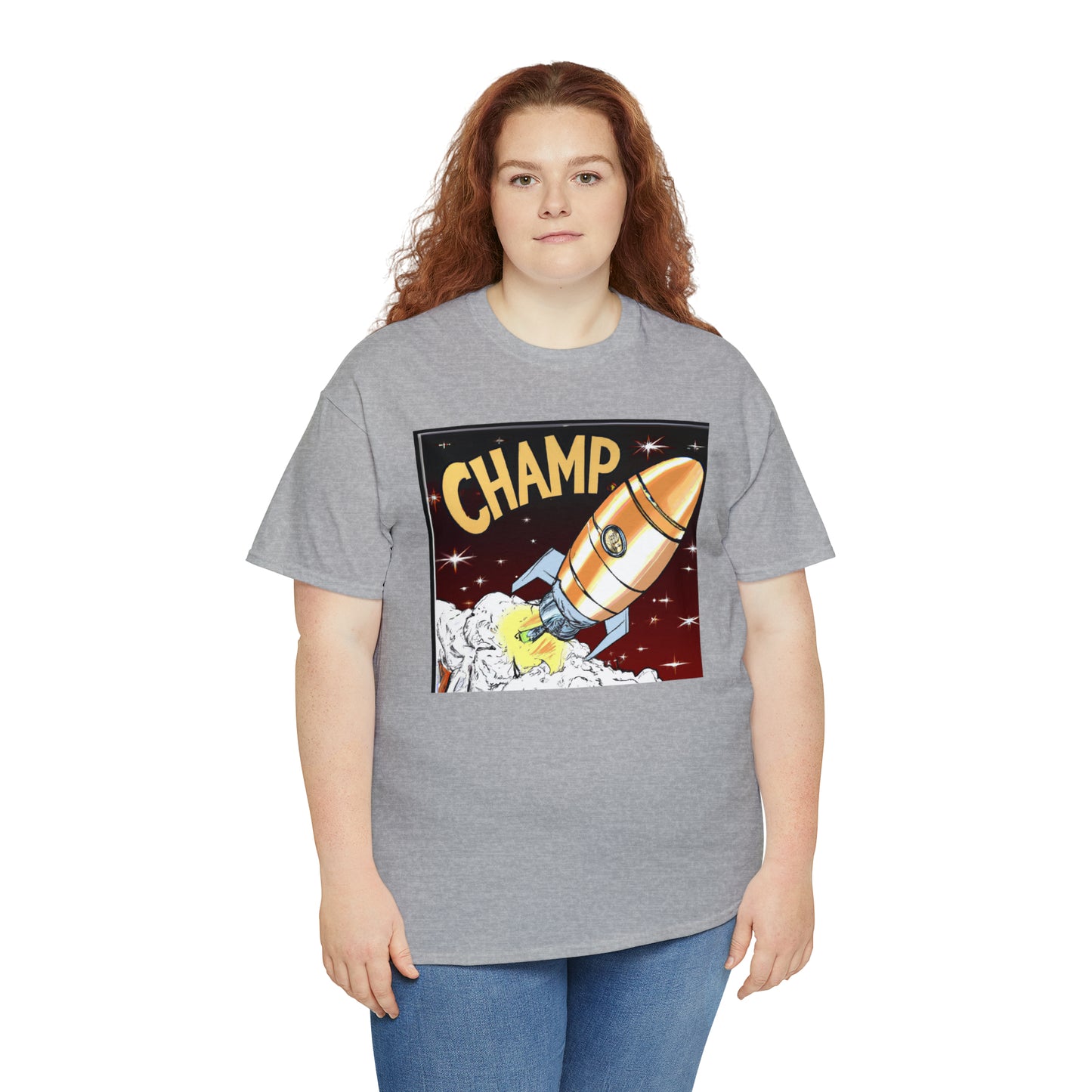 CHAMP Spaceship 12 - 1800's Style Comic Art - AI Art - Gildan Heavy Cotton Tee