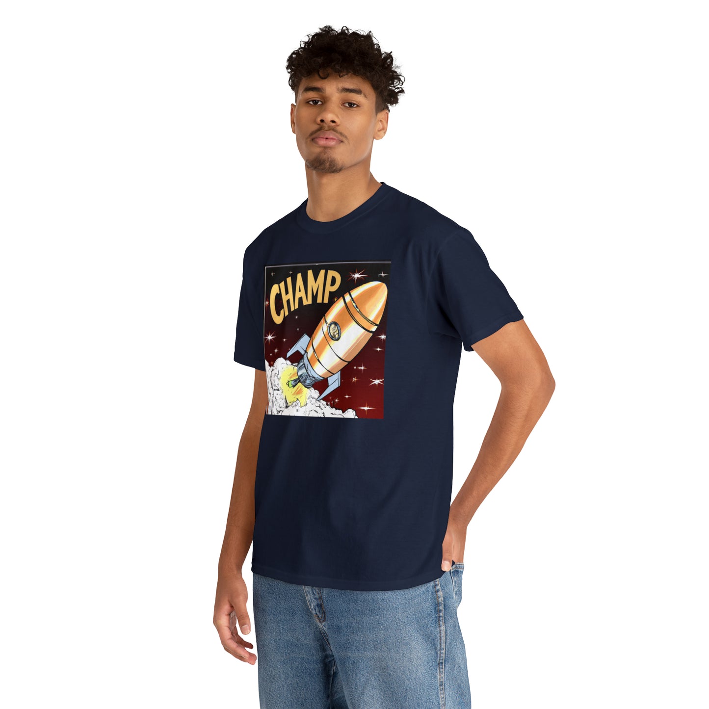 CHAMP Spaceship 12 - 1800's Style Comic Art - AI Art - Gildan Heavy Cotton Tee