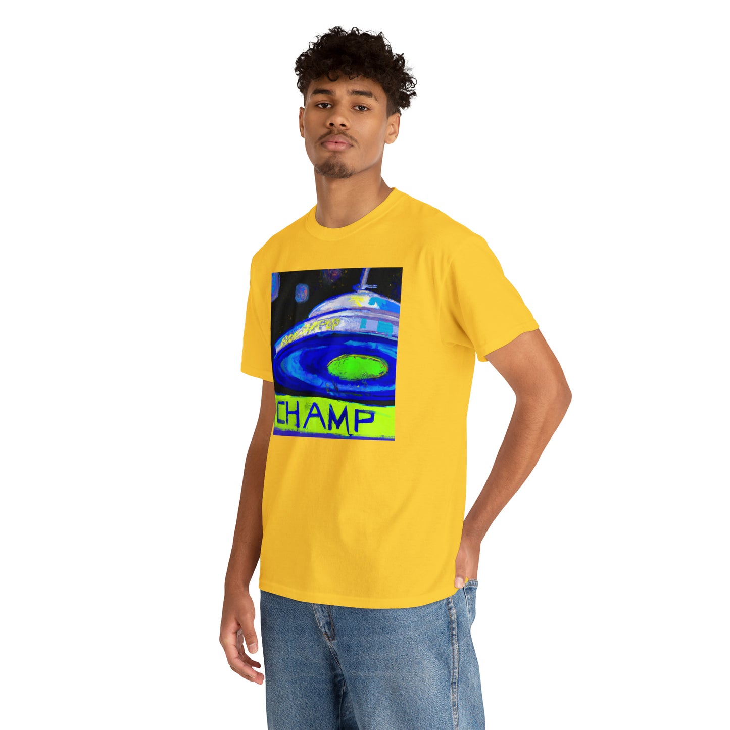 CHAMP UFO 12 - Post-Modern Style - AI Art - Gildan Heavy Cotton Tee