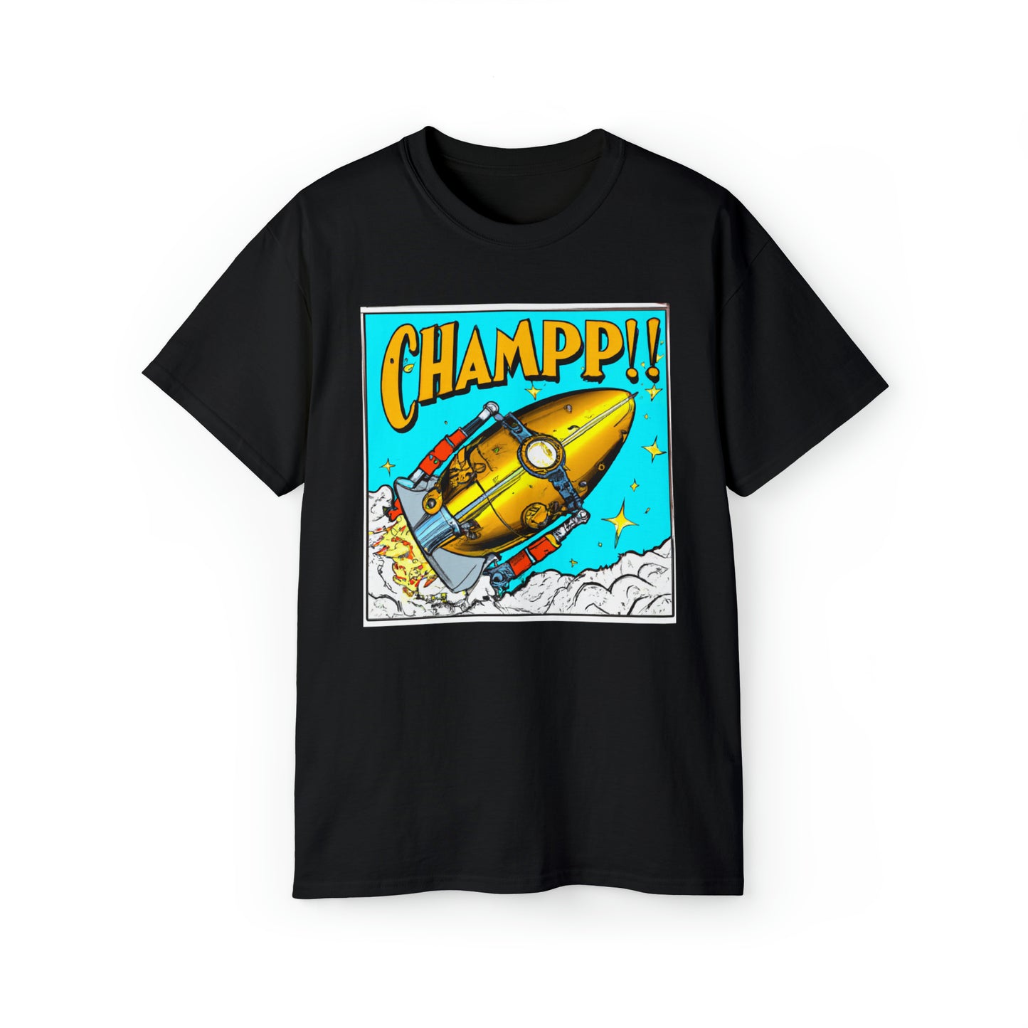 CHAMP Spaceship 10 - 1800's Style Comic Art - AI Art - Gildan Ultra Cotton Tee