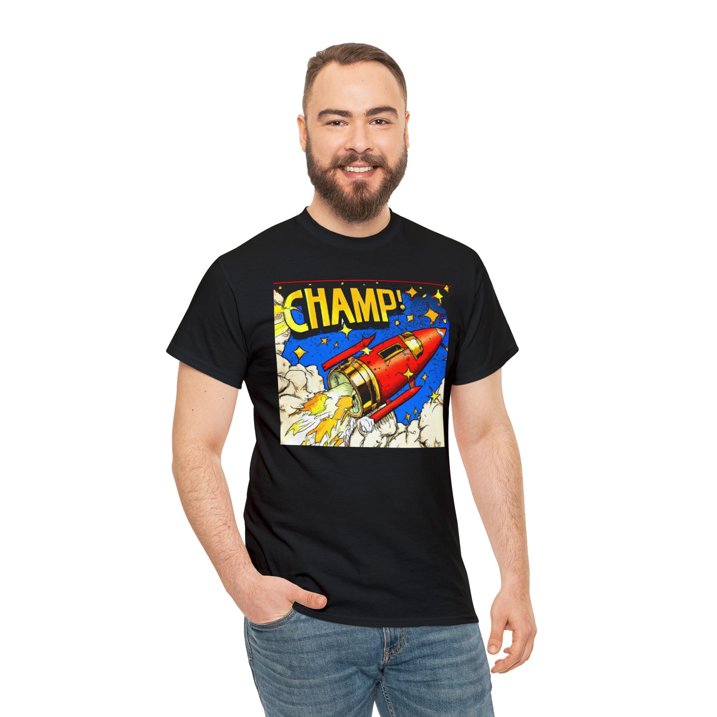 CHAMP! Spaceship 4 - 1700's Comic Style - AI Art - Gildan Heavy Cotton Tee