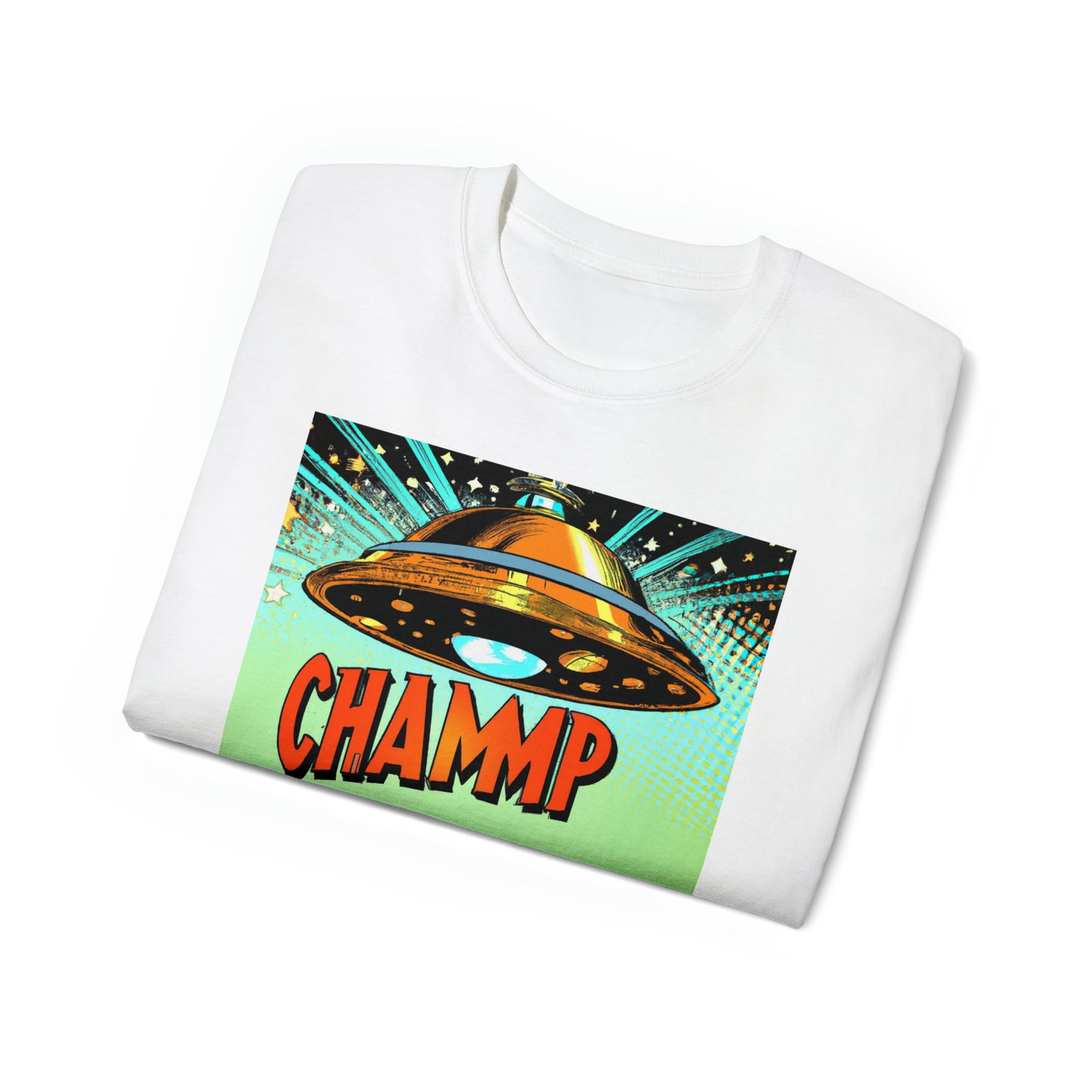 CHAMMP UFO 3 - 1800's Style Comic Art - AI Art - Gildan Ultra Cotton Tee