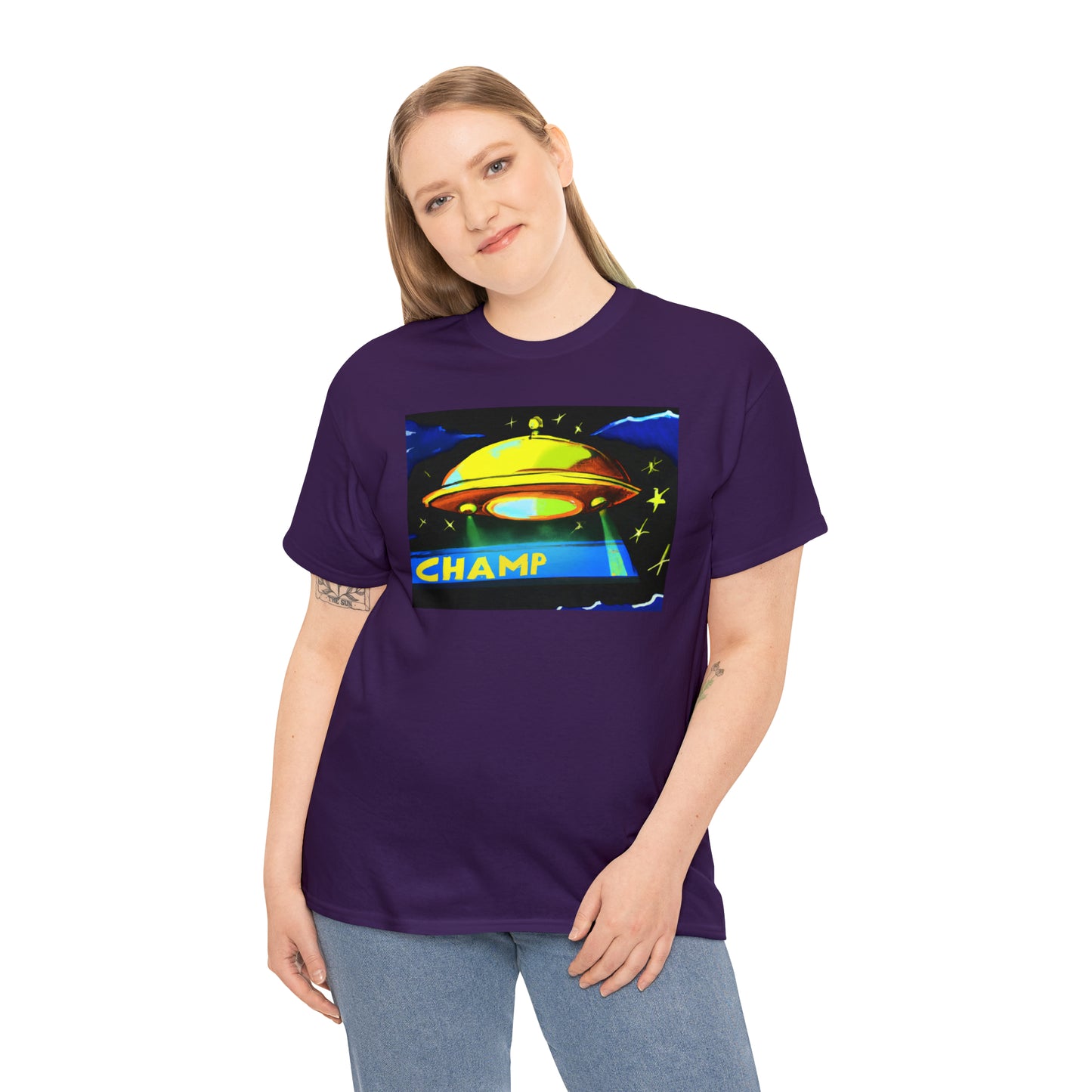 CHAMP UFO 14 - Post-Modern Style - AI Art - Gildan Heavy Cotton Tee