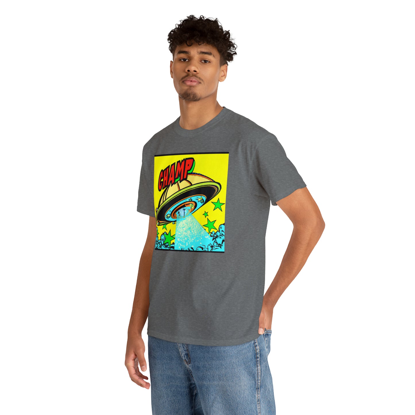 CHAMP UFO 18 - 1600's Style Comic Art - AI Art - Gildan Heavy Cotton Tee