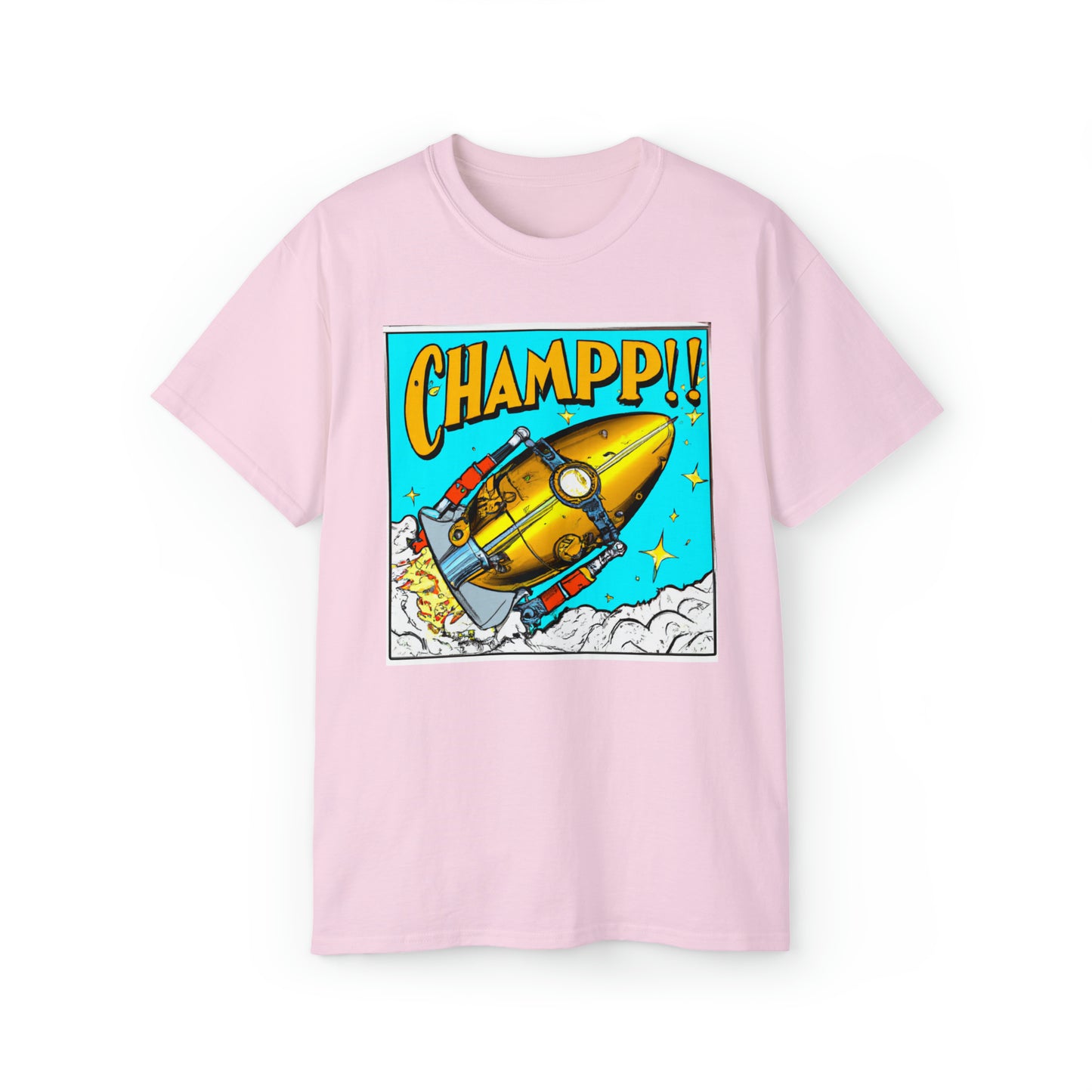 CHAMP Spaceship 10 - 1800's Style Comic Art - AI Art - Gildan Ultra Cotton Tee