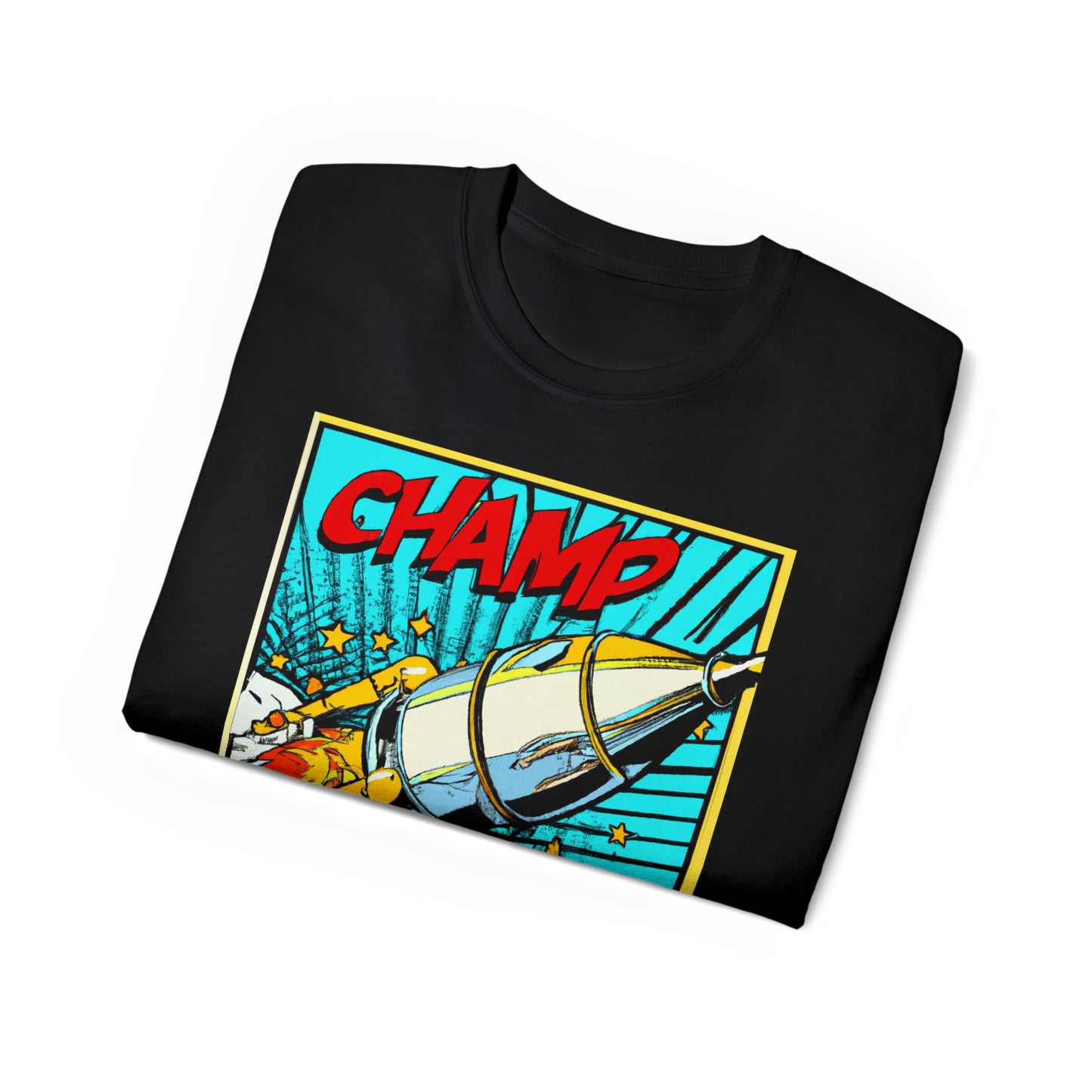 CHAMP Spaceship 6 - 1960's Style Comic Book Art - AI Art - Gildan Ultra Cotton Tee