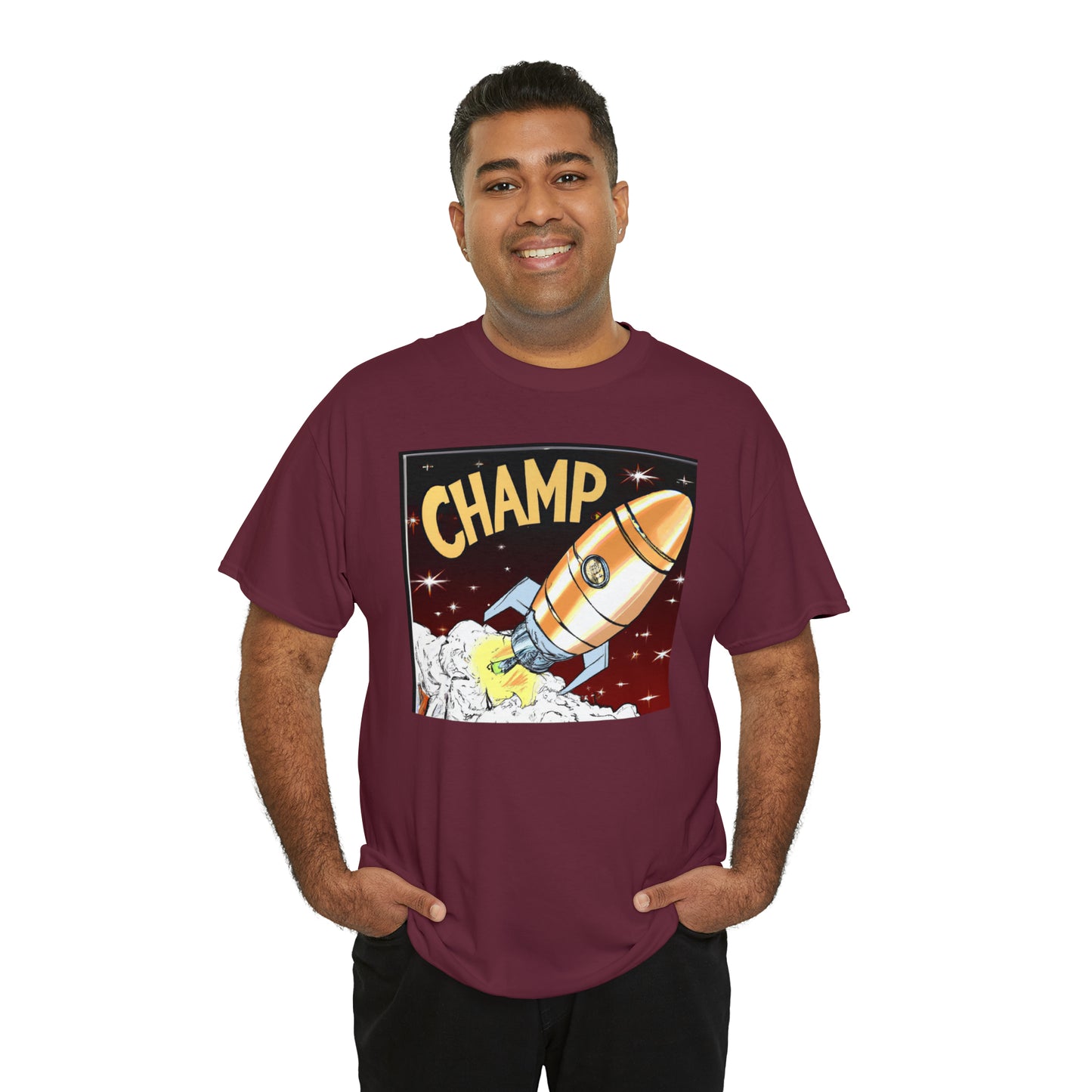 CHAMP Spaceship 12 - 1800's Style Comic Art - AI Art - Gildan Heavy Cotton Tee