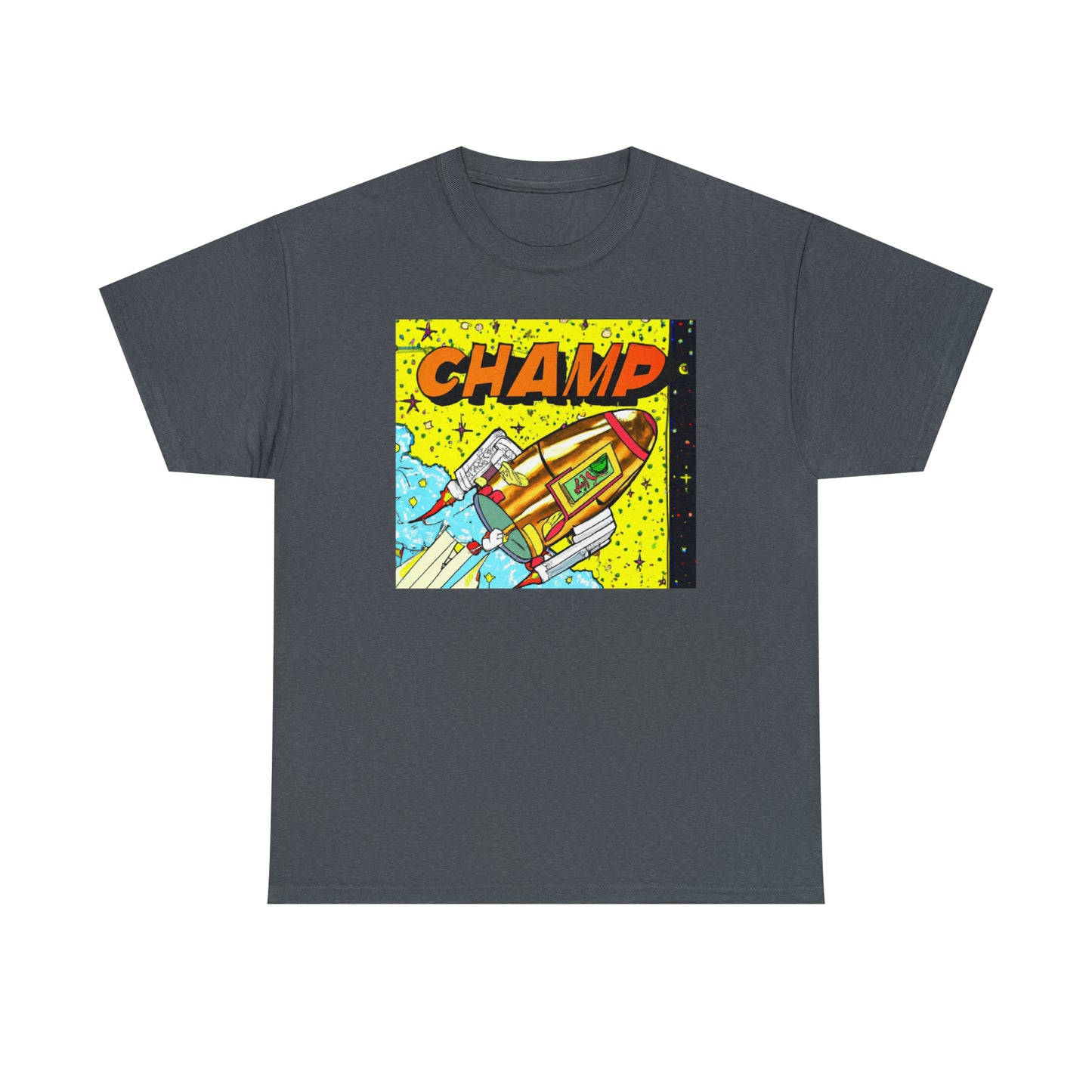 CHAMP Spaceship 8 - 1980's Style Comic Book Art - AI Art - Gildan Heavy Cotton Tee