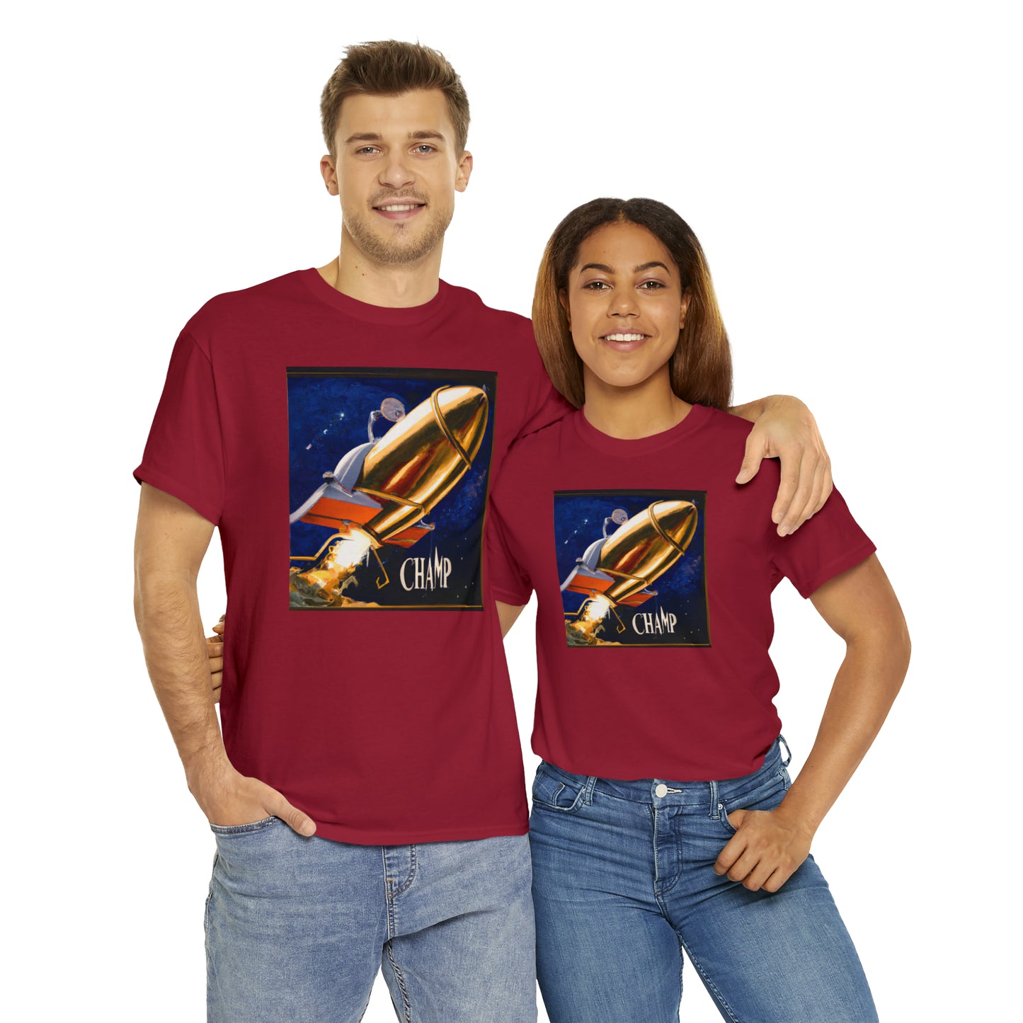 CHAMP Spaceship 9 - Renaissance Style - AI Art - Gildan Heavy Cotton Tee