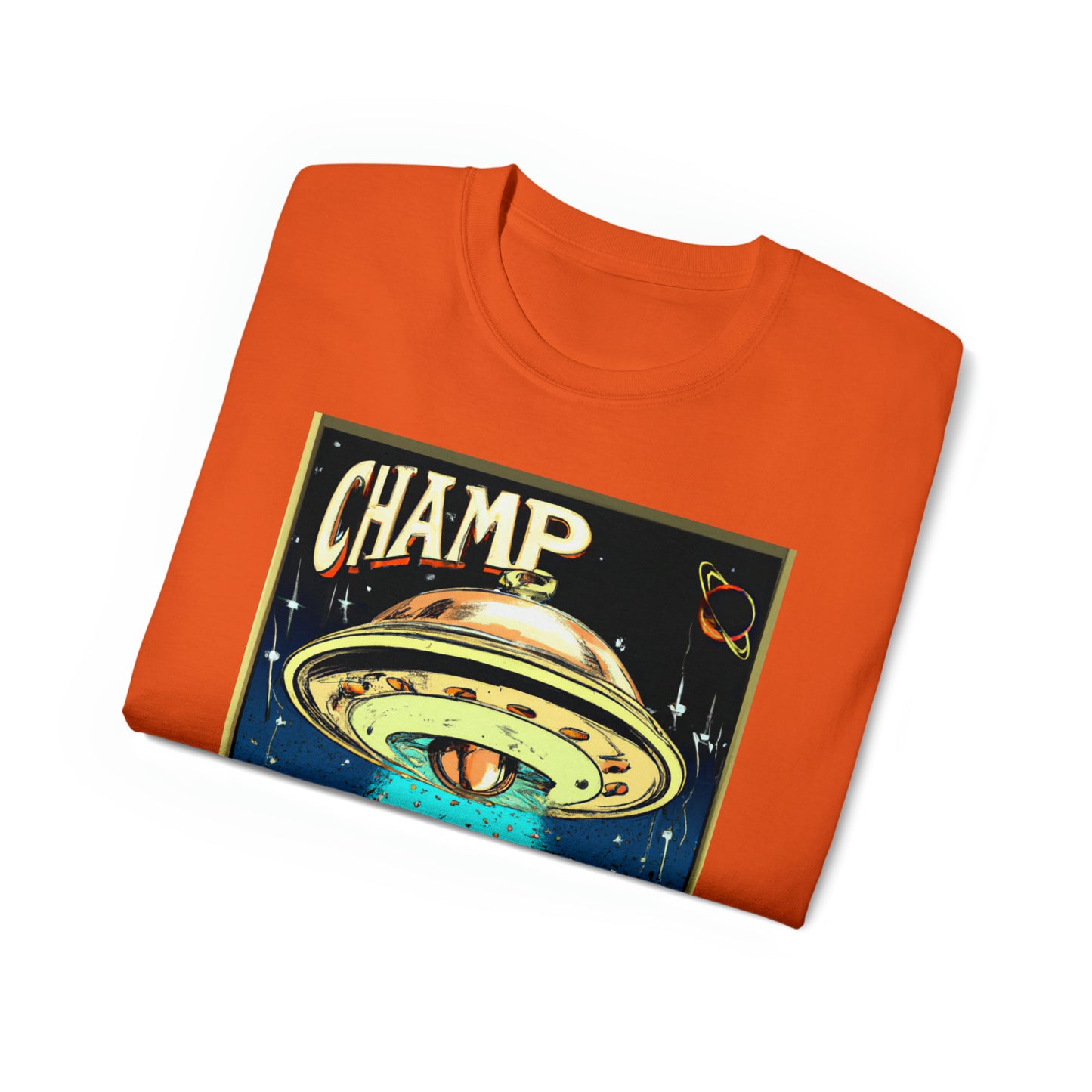 CHAMP UFO 4 - 1800's Style Comic Art - AI Art - Gildan Ultra Cotton Tee