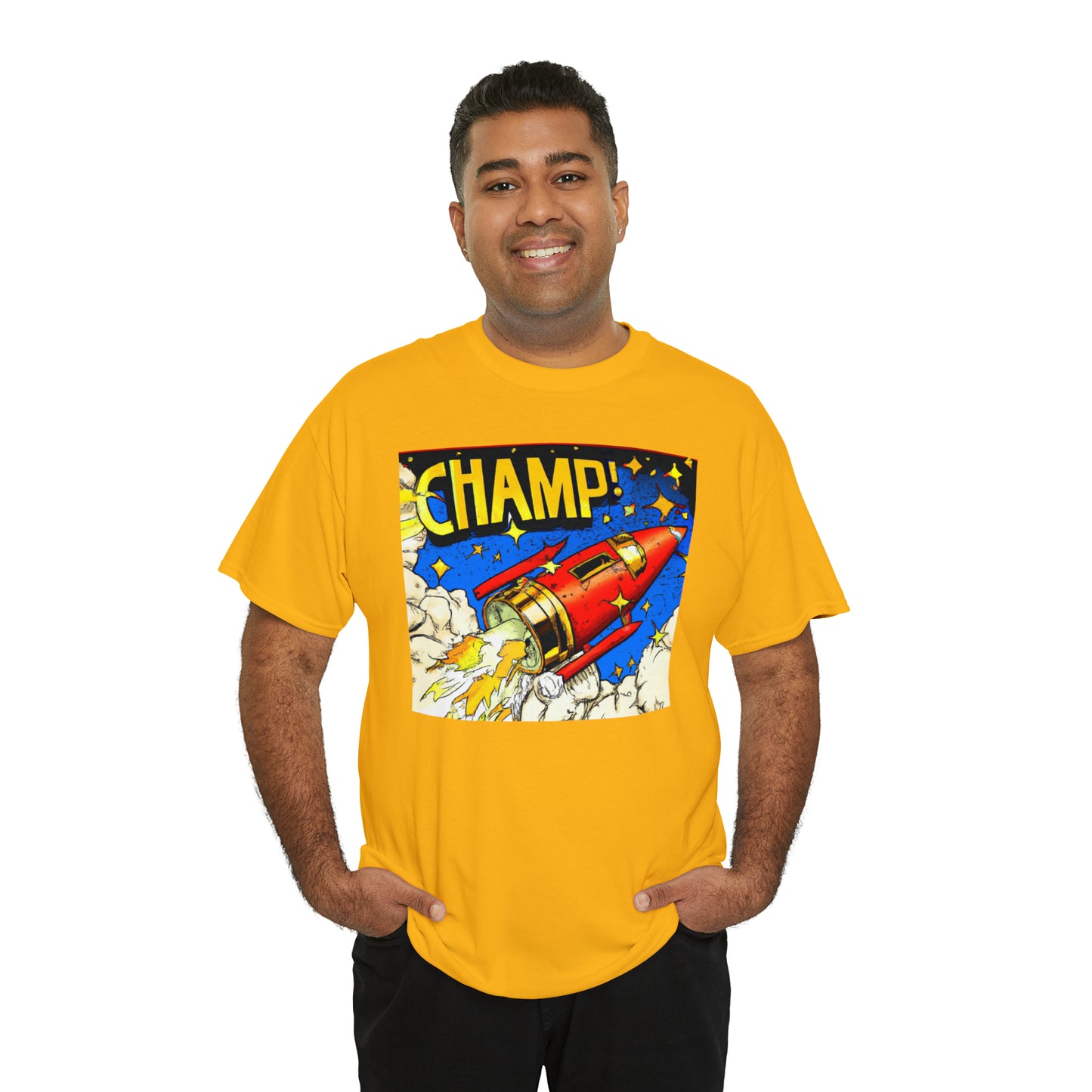 CHAMP! Spaceship 4 - 1700's Comic Style - AI Art - Gildan Heavy Cotton Tee