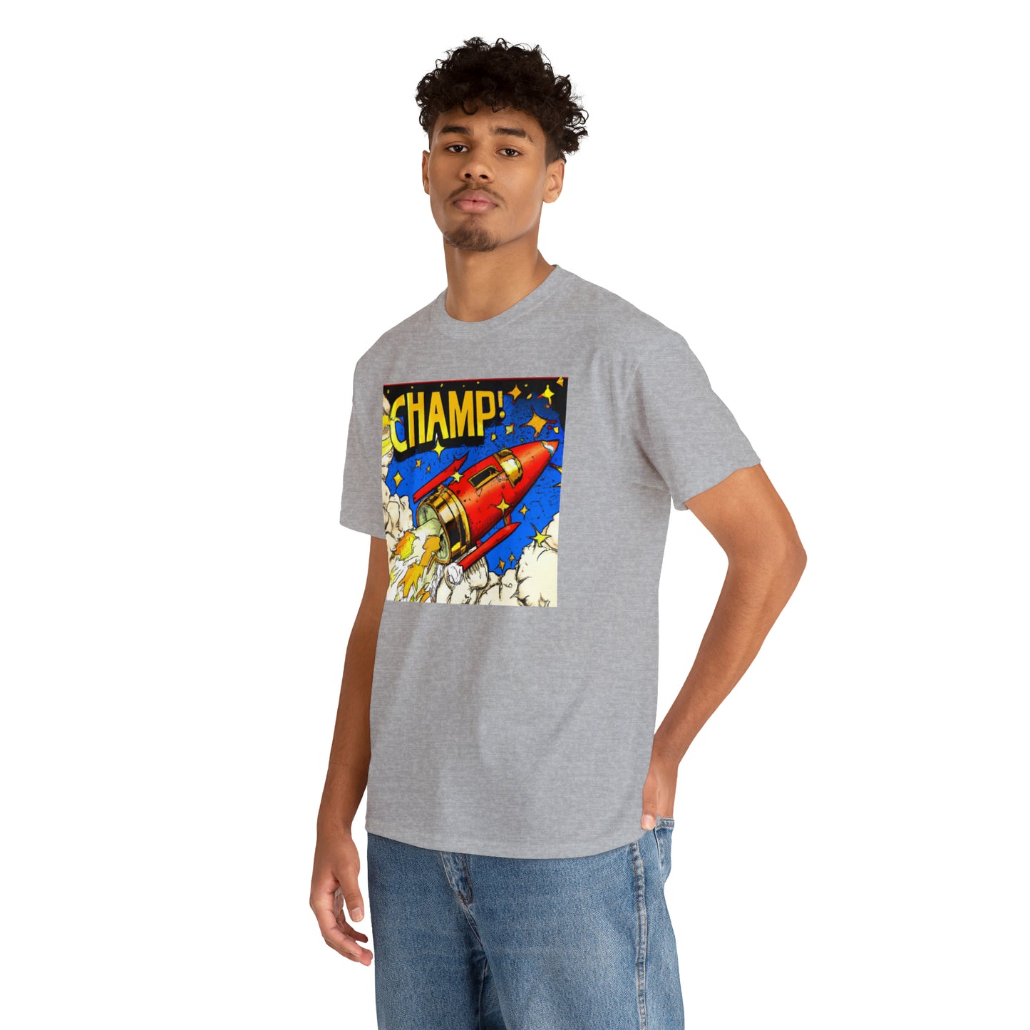 CHAMP! Spaceship 4 - 1700's Comic Style - AI Art - Gildan Heavy Cotton Tee