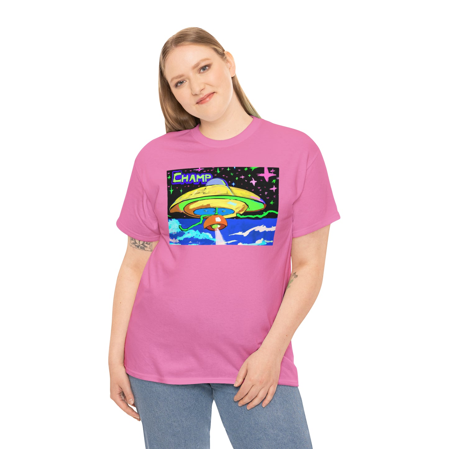 CHAMP UFO 15 - Post-Modern Style - AI Art - Gildan Heavy Cotton Tee