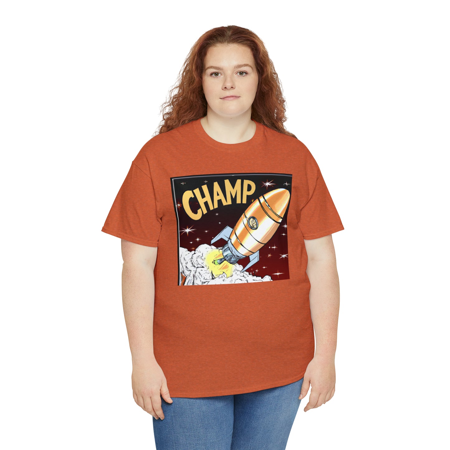 CHAMP Spaceship 12 - 1800's Style Comic Art - AI Art - Gildan Heavy Cotton Tee