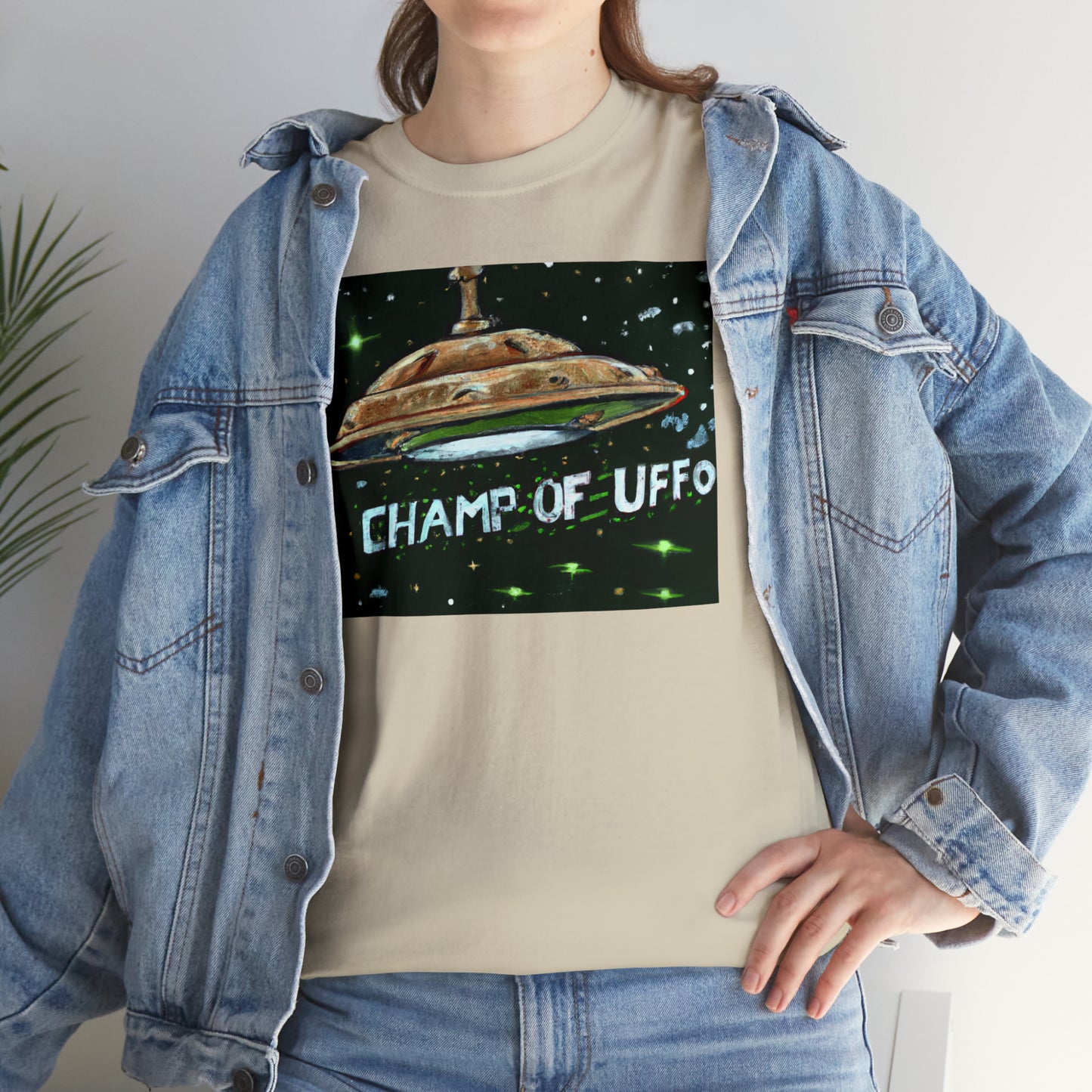 CHAMP OF UFFO (UFO 7) - Medeival Style Art - AI Art - Gildan Heavy Cotton Tee