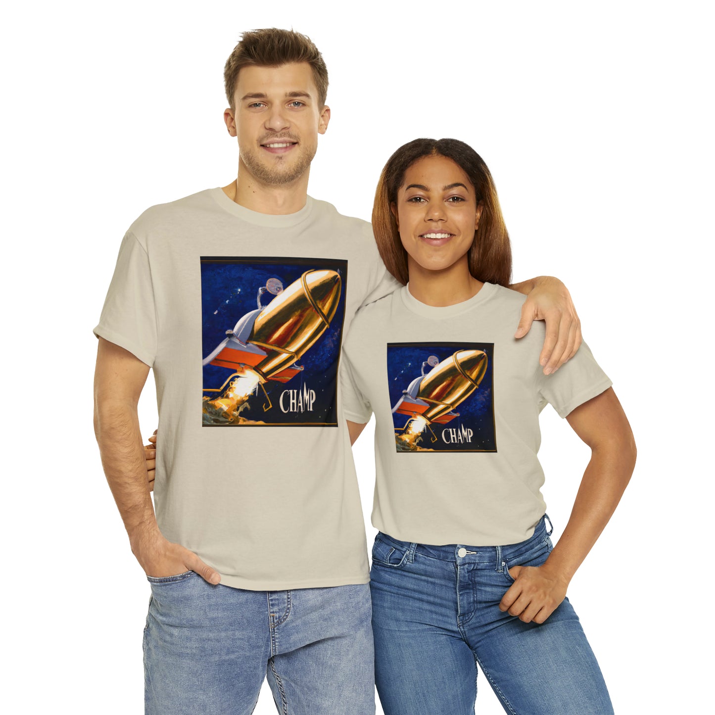 CHAMP Spaceship 9 - Renaissance Style - AI Art - Gildan Heavy Cotton Tee