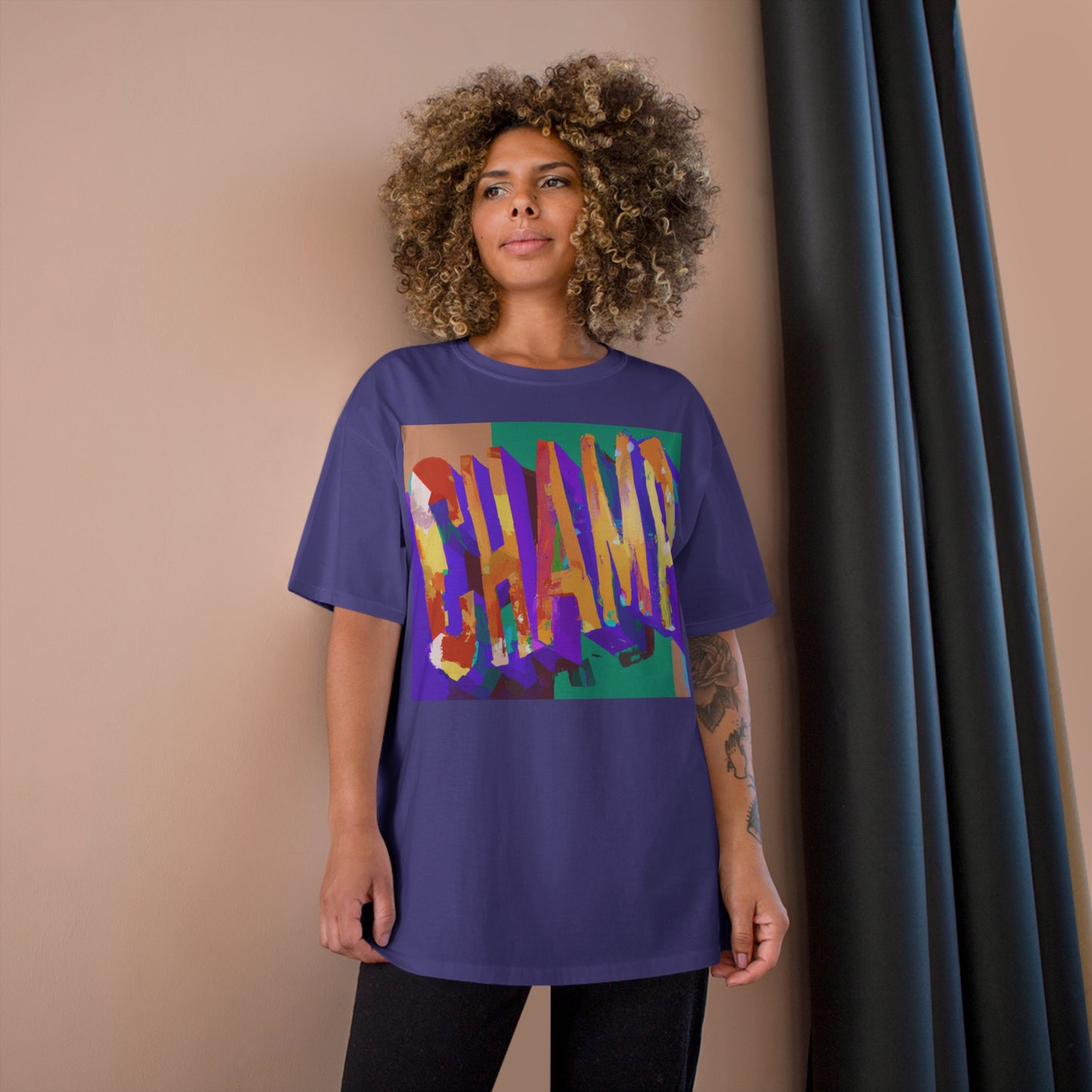 CHAMP Post-Modern Art Style Multi-Color - AI Art - Logo Champion T-Shirt