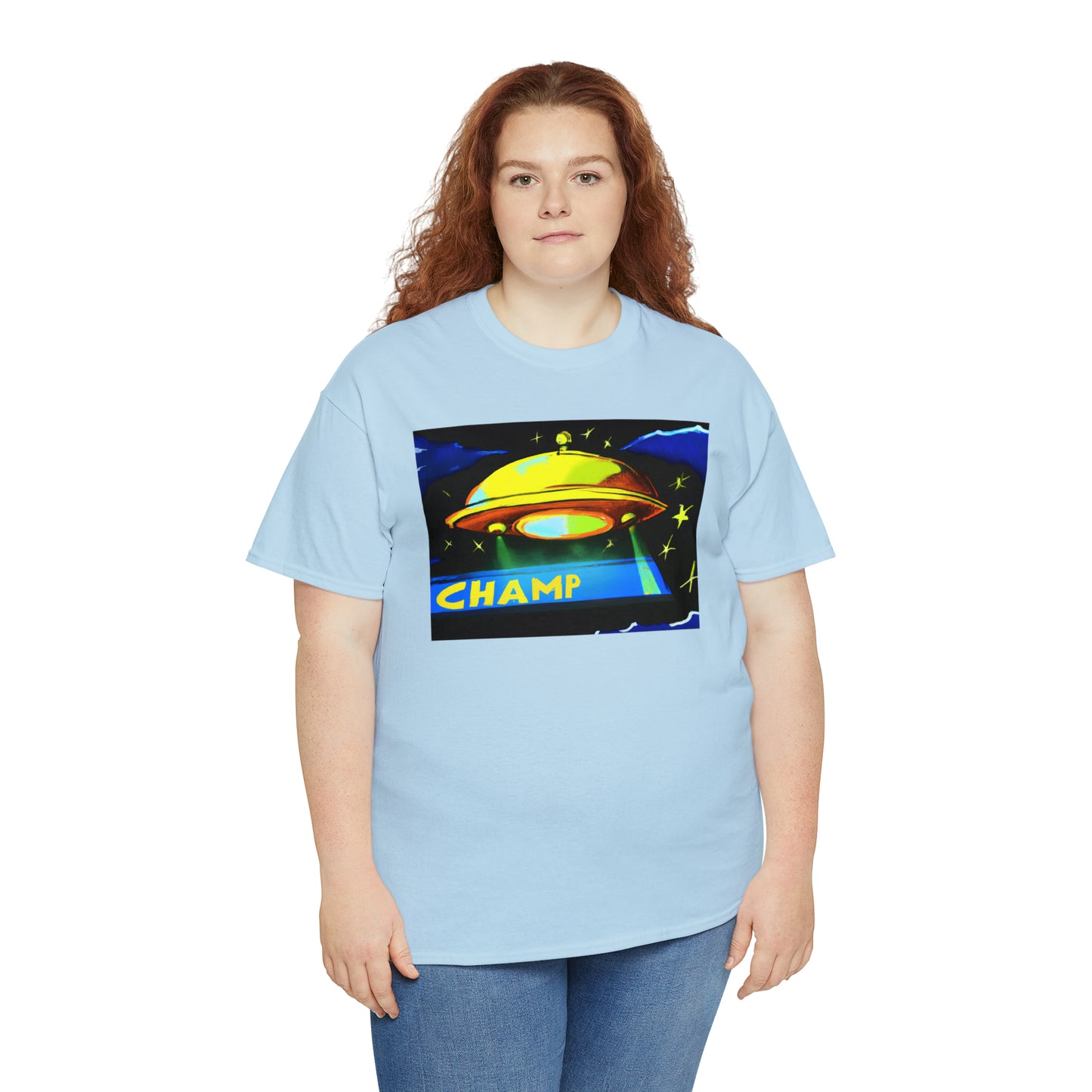 CHAMP UFO 14 - Post-Modern Style - AI Art - Gildan Heavy Cotton Tee