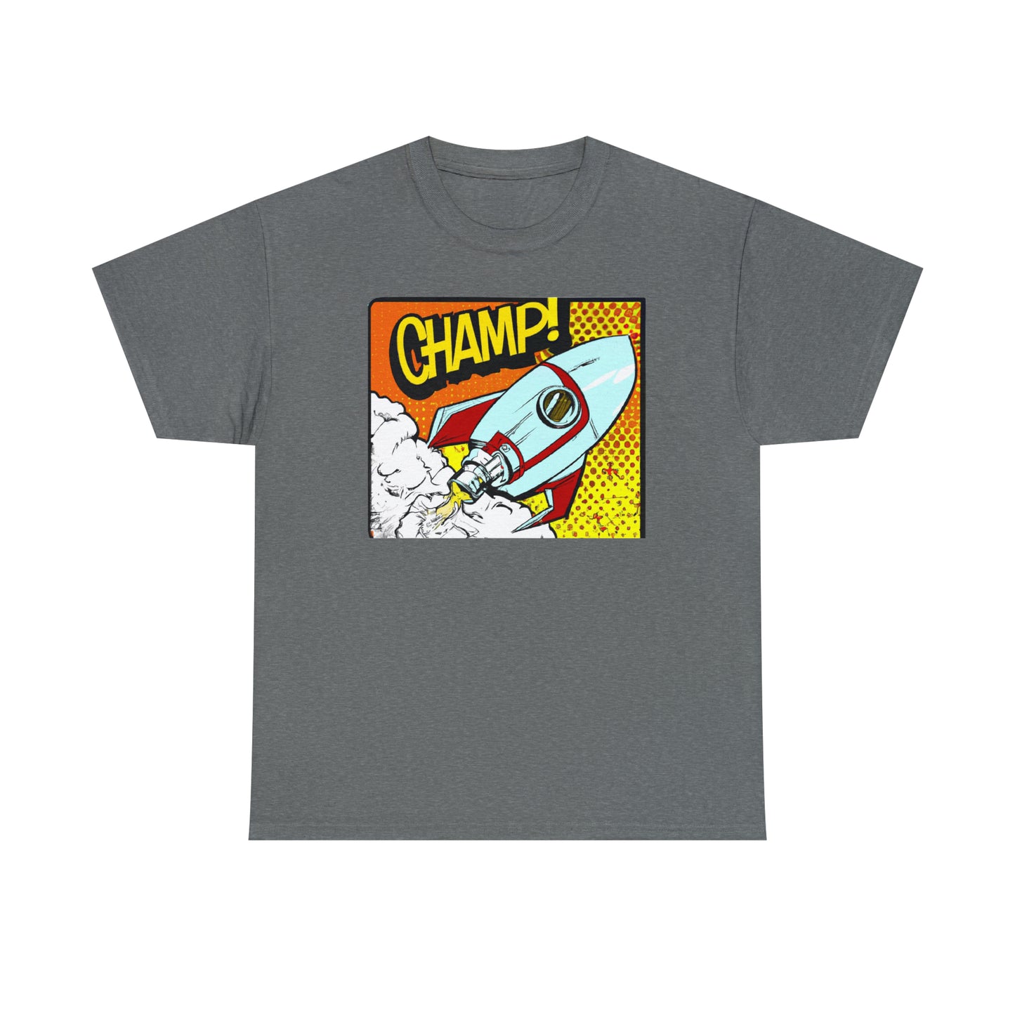 CHAMP! Spaceship 3 - 1950's Comic Book Style - AI Art - Gildan Heavy Cotton Tee