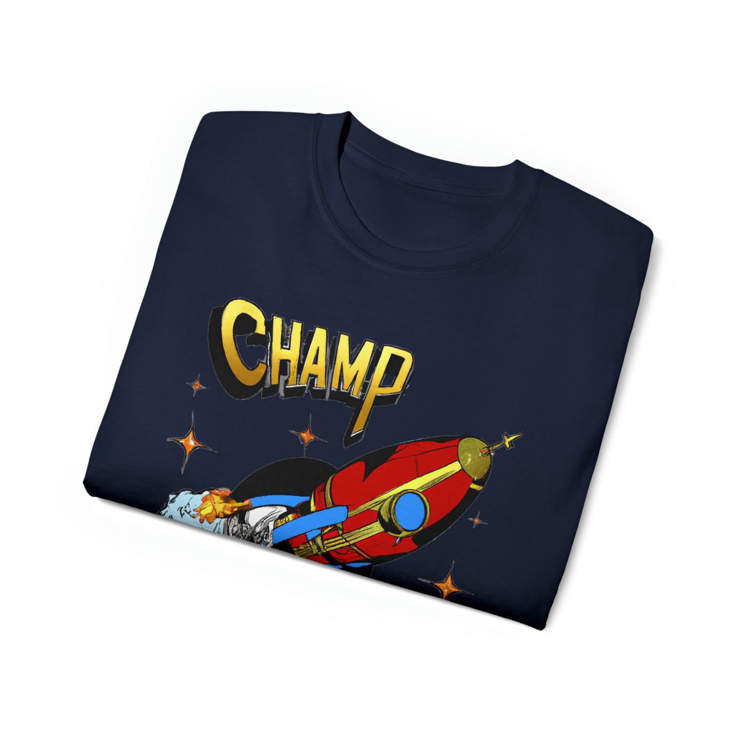 CHAMP Spaceship 11 - 1700's Style Comic Art - AI Art - Gildan Ultra Cotton Tee