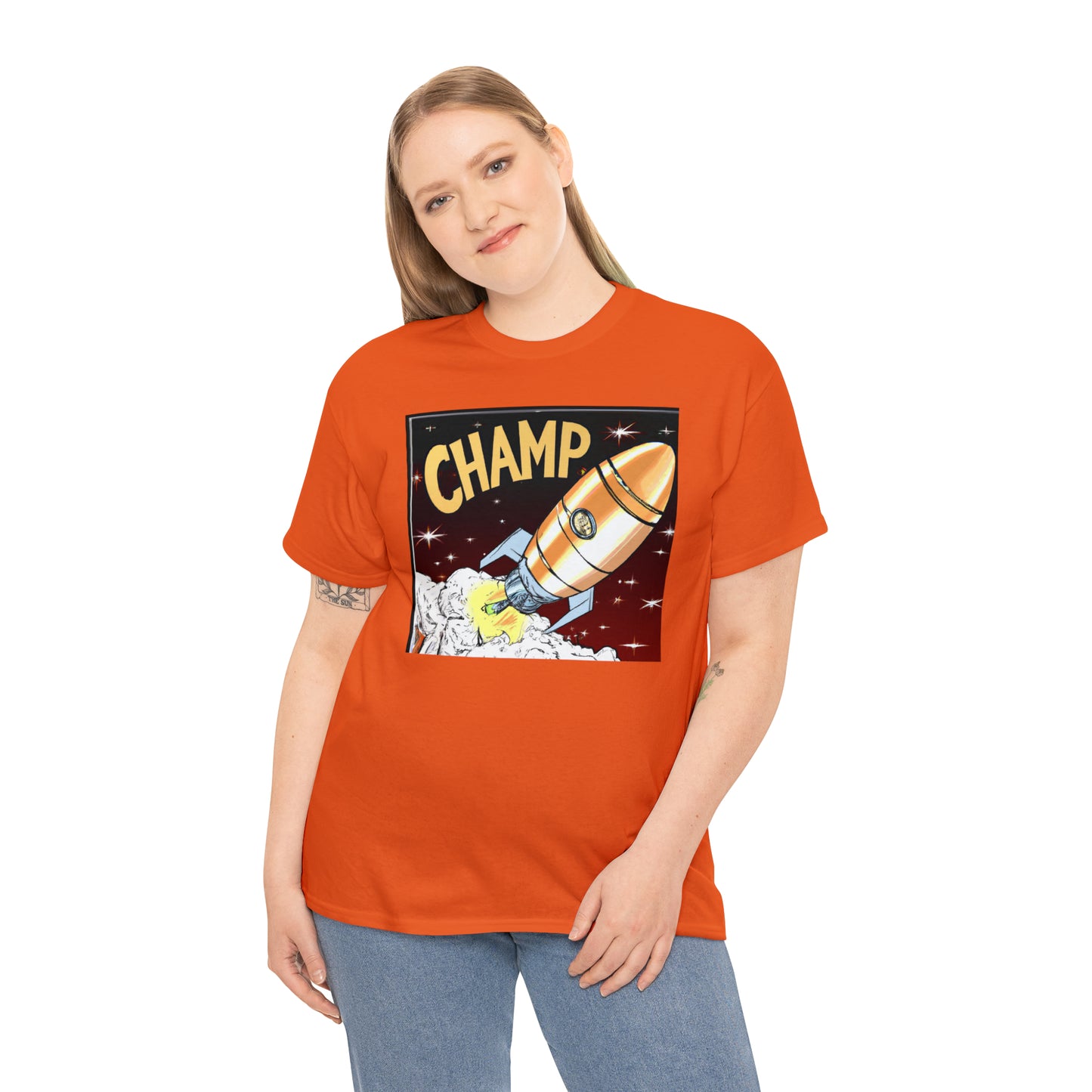 CHAMP Spaceship 12 - 1800's Style Comic Art - AI Art - Gildan Heavy Cotton Tee