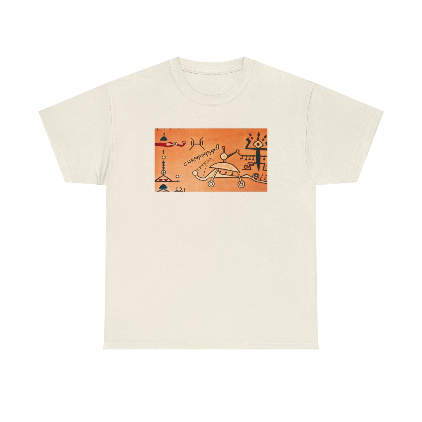 Heiroglyphic Spaceship - AI Art - Gildan Heavy Cotton Tee