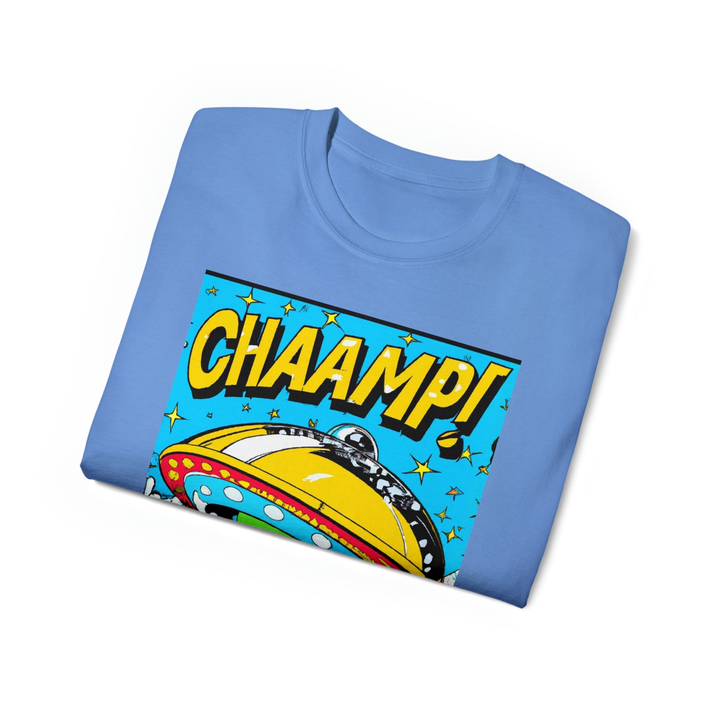 CHAAMP! UFO 24 - 1970's Style Comic Book Art - AI Art - Gildan Ultra Cotton Tee