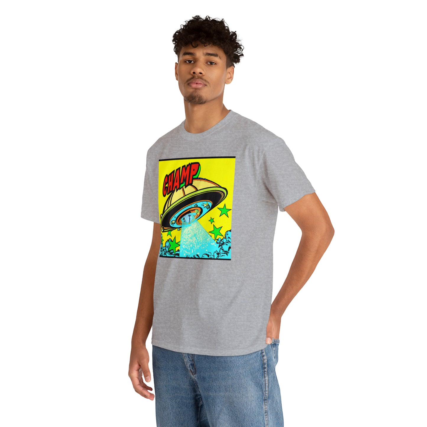 CHAMP UFO 18 - 1600's Style Comic Art - AI Art - Gildan Heavy Cotton Tee