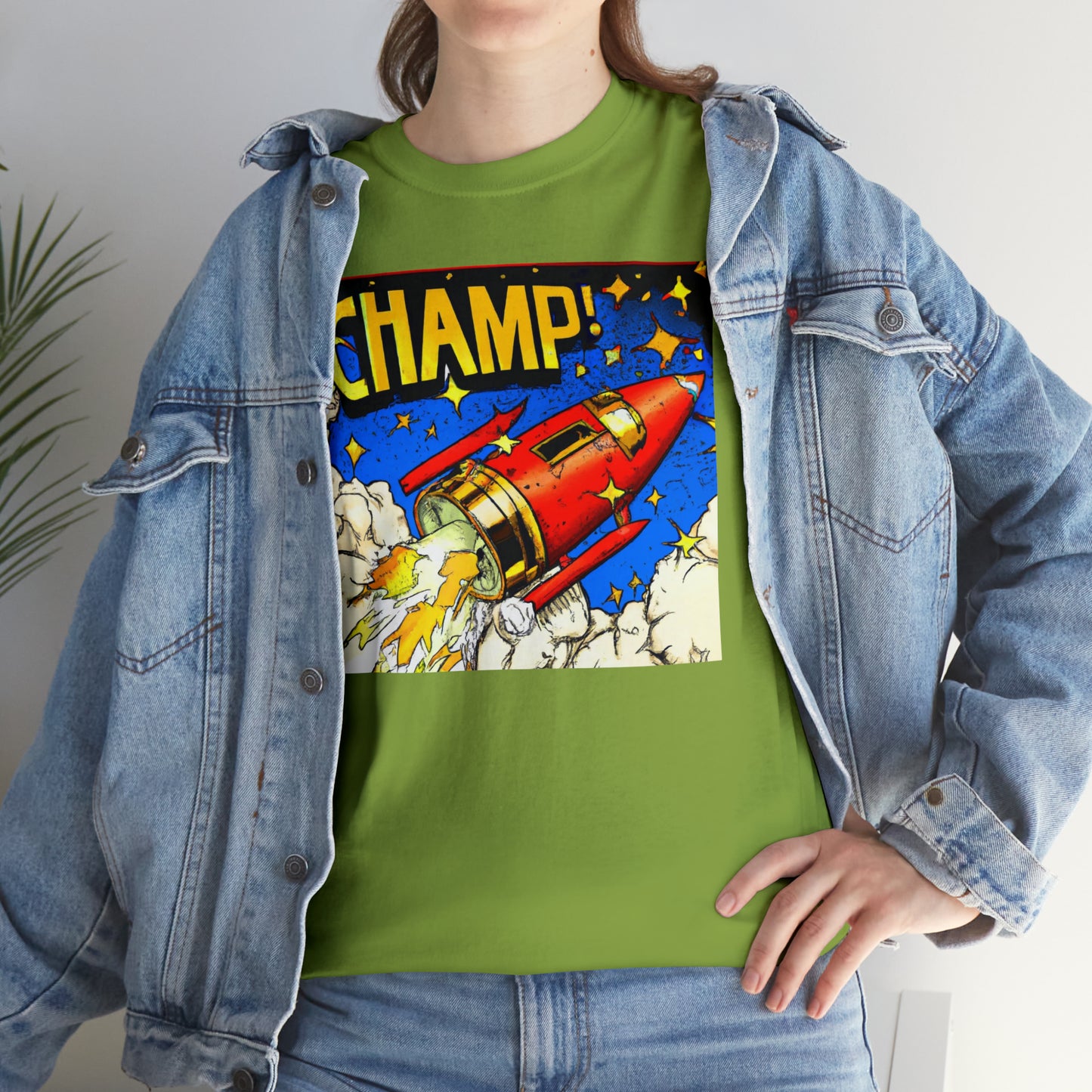 CHAMP! Spaceship 4 - 1700's Comic Style - AI Art - Gildan Heavy Cotton Tee