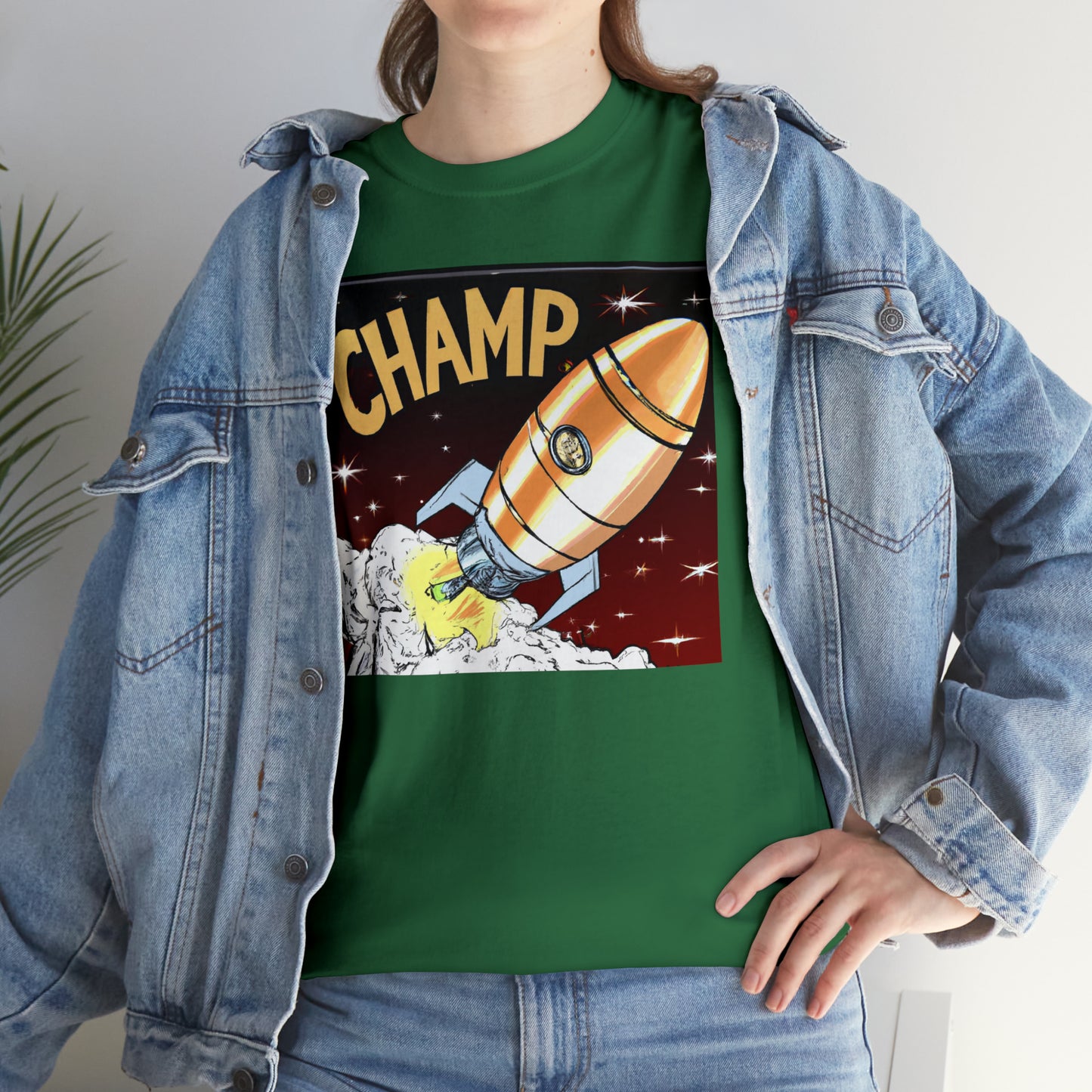 CHAMP Spaceship 12 - 1800's Style Comic Art - AI Art - Gildan Heavy Cotton Tee