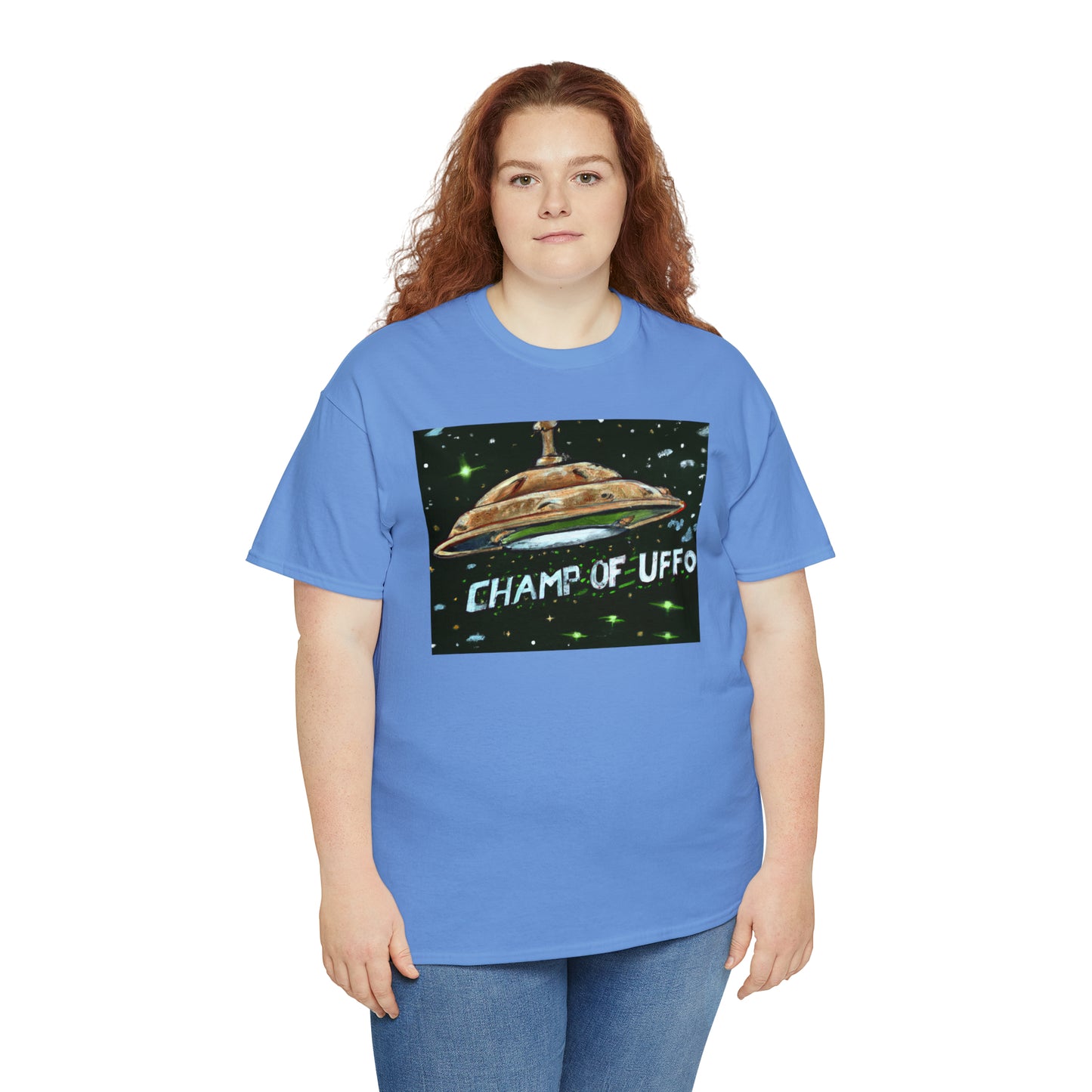 CHAMP OF UFFO (UFO 7) - Medeival Style Art - AI Art - Gildan Heavy Cotton Tee