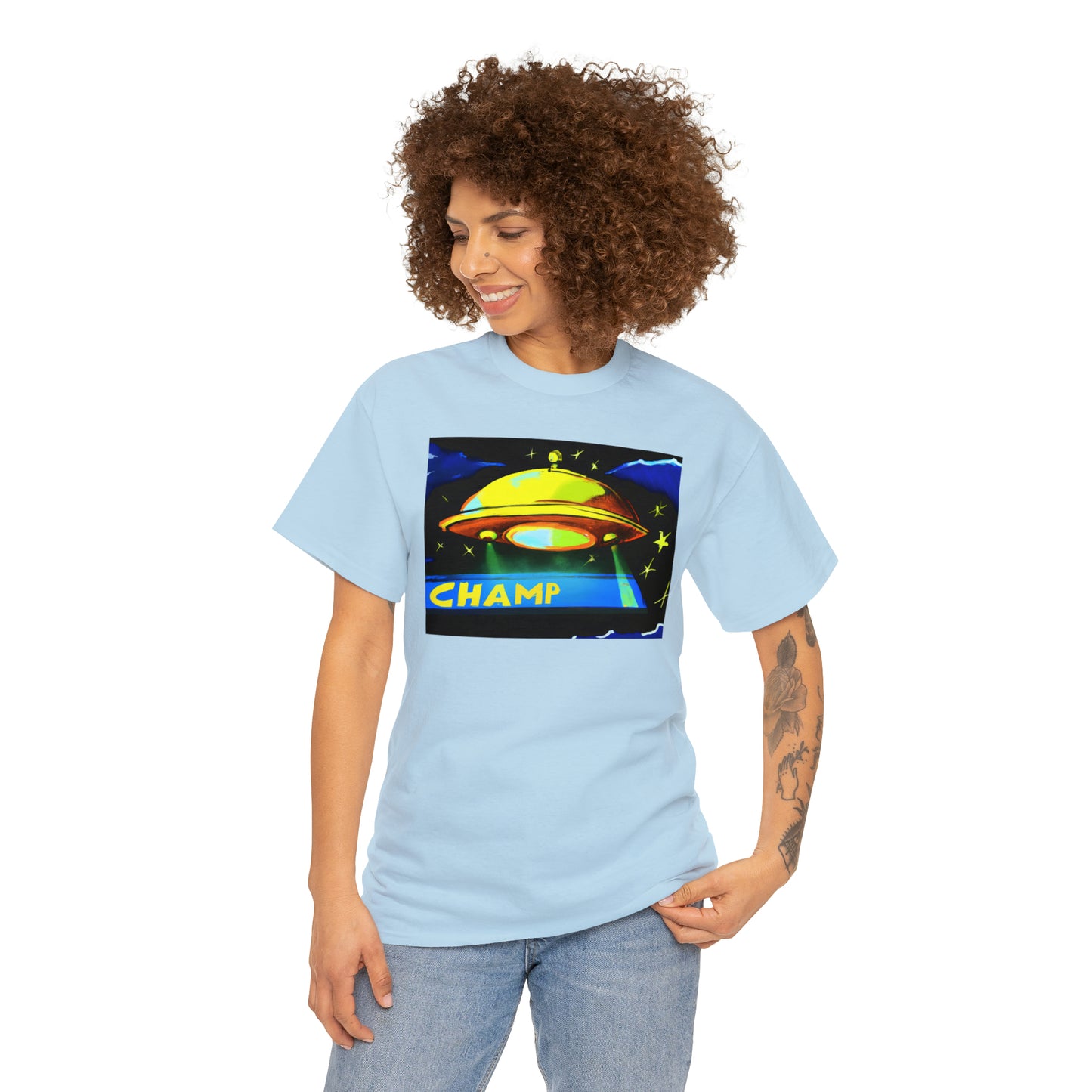 CHAMP UFO 14 - Post-Modern Style - AI Art - Gildan Heavy Cotton Tee