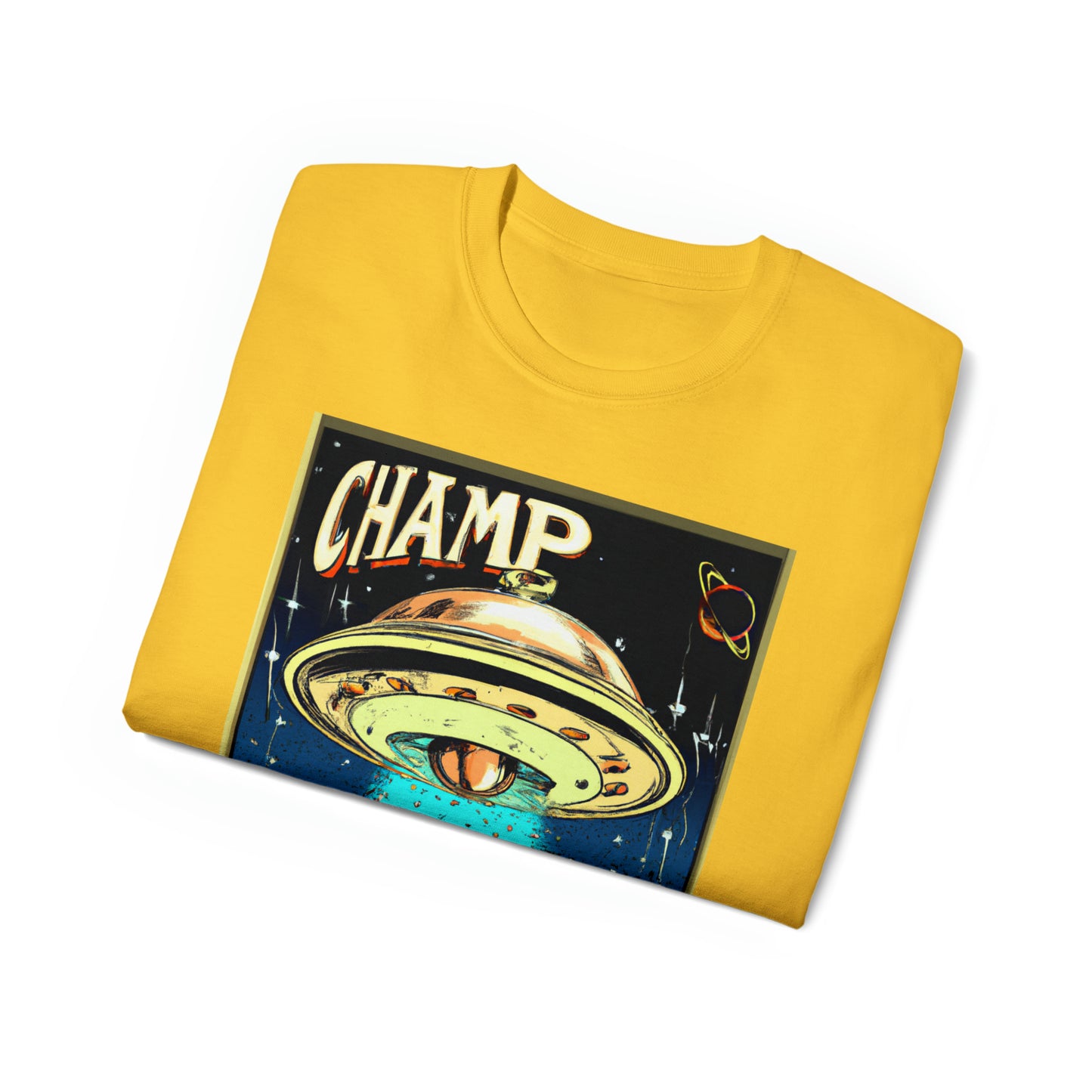 CHAMP UFO 4 - 1800's Style Comic Art - AI Art - Gildan Ultra Cotton Tee