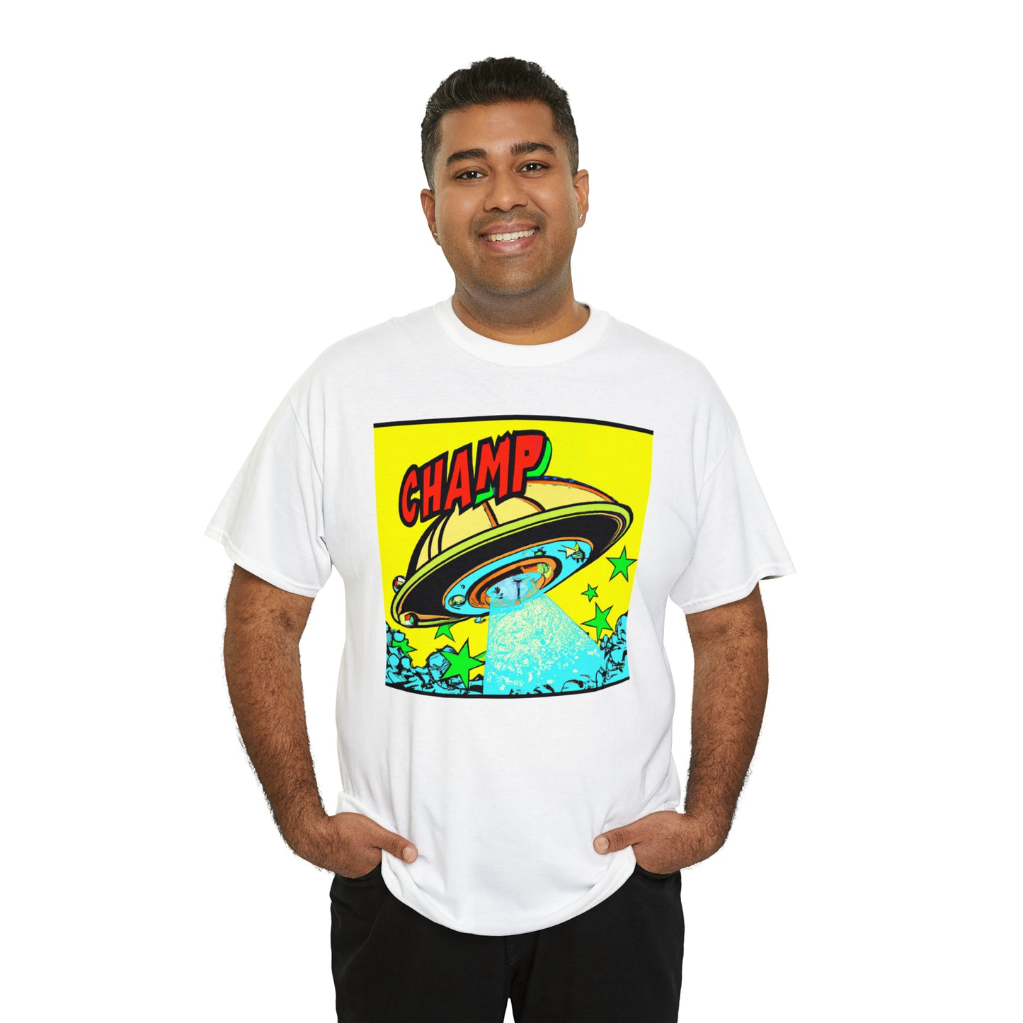 CHAMP UFO 18 - 1600's Style Comic Art - AI Art - Gildan Heavy Cotton Tee