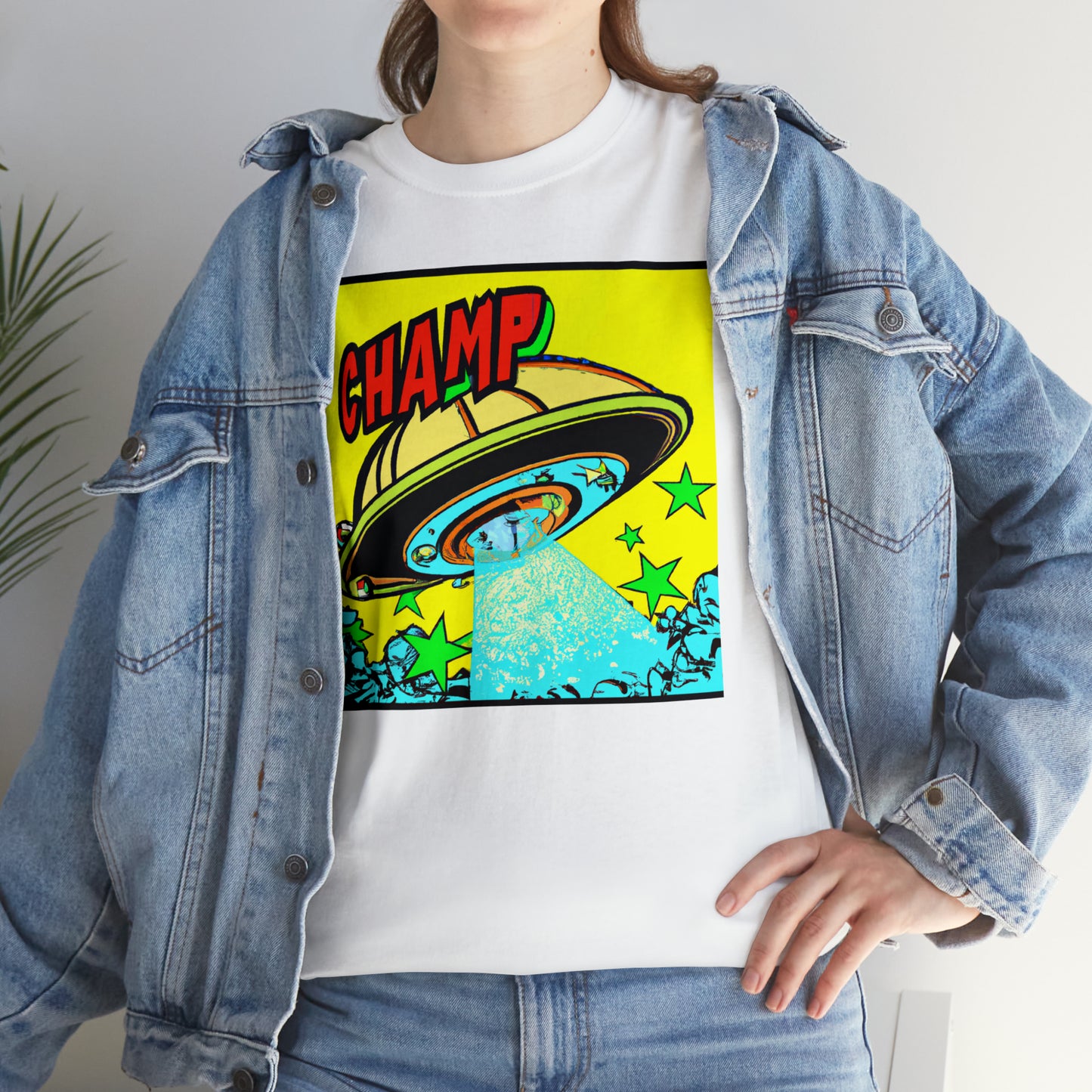 CHAMP UFO 18 - 1600's Style Comic Art - AI Art - Gildan Heavy Cotton Tee