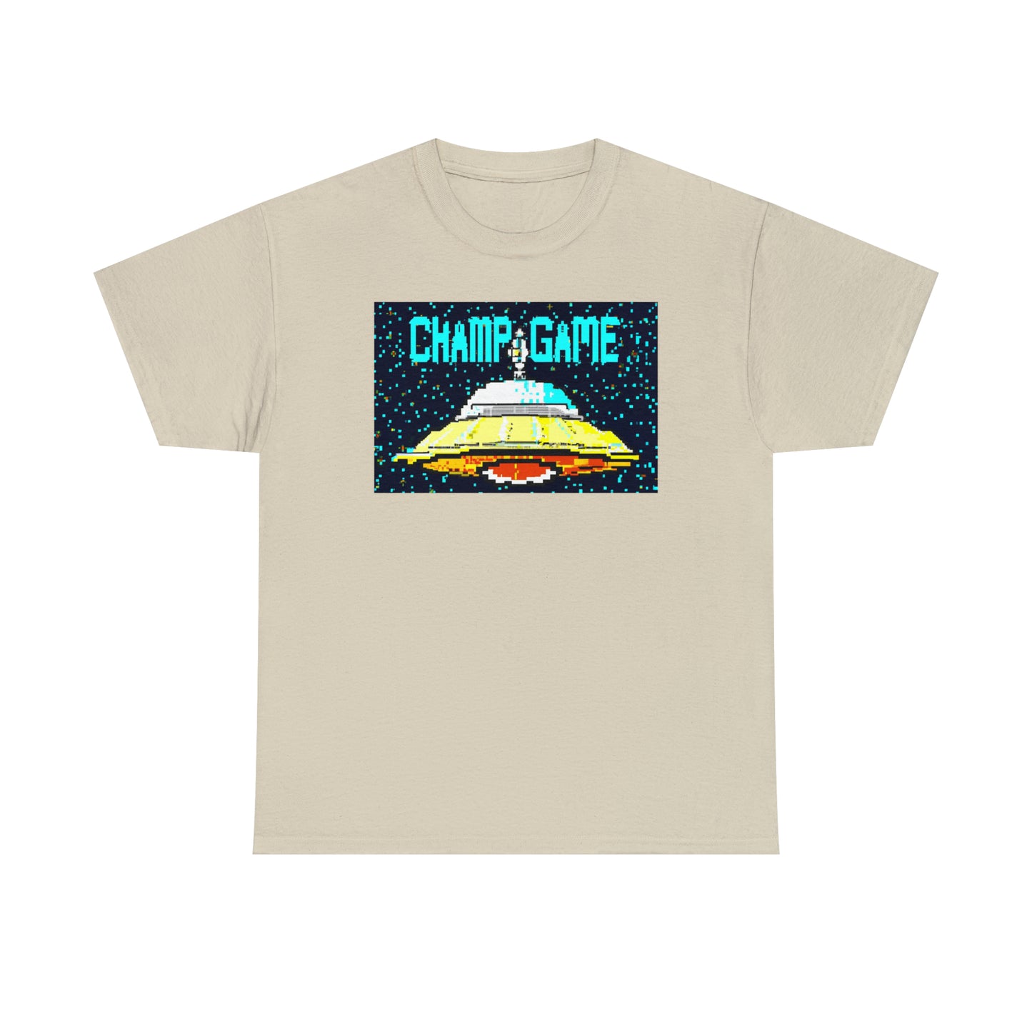 CHAMP GAME UFO 21 - 8-bit Style Pixel Art - AI Art - Gildan Heavy Cotton Tee