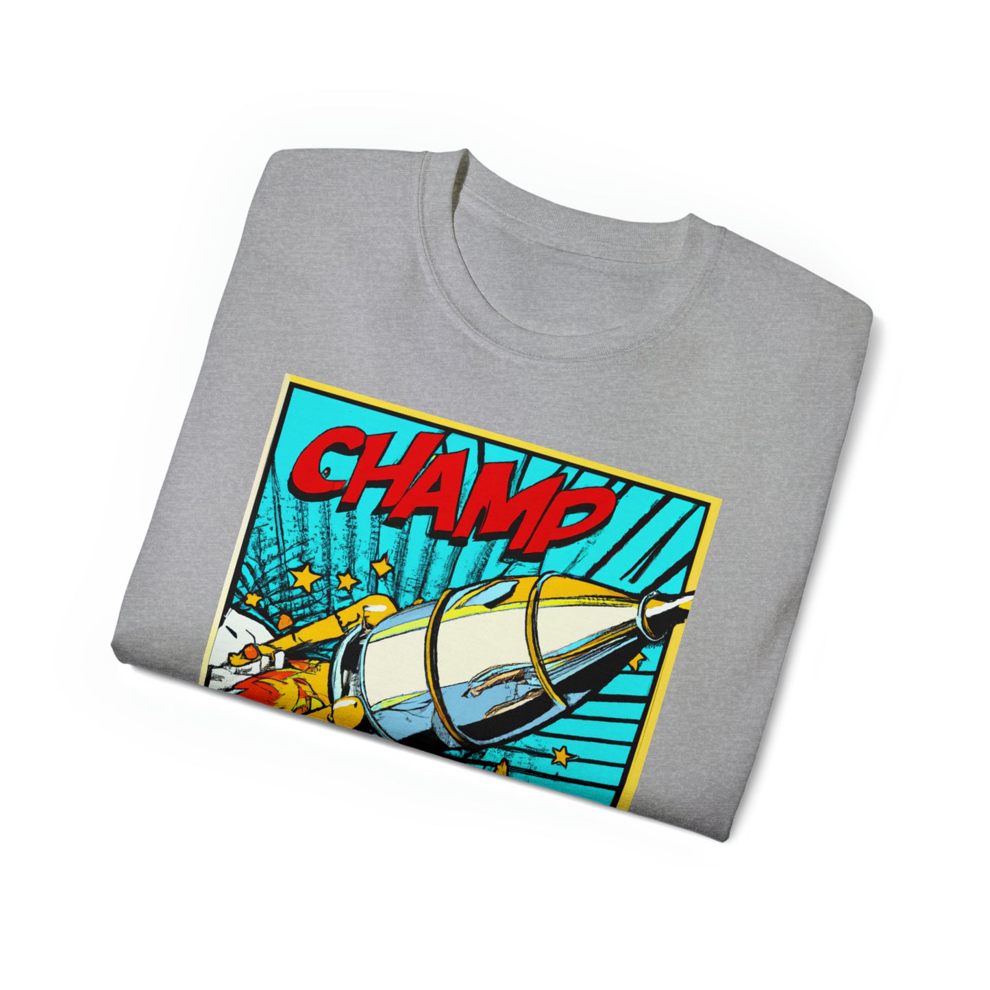 CHAMP Spaceship 6 - 1960's Style Comic Book Art - AI Art - Gildan Ultra Cotton Tee