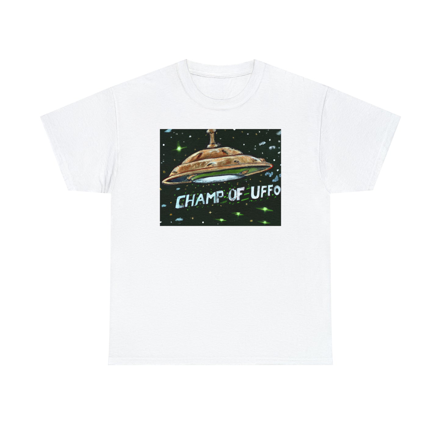 CHAMP OF UFFO (UFO 7) - Medeival Style Art - AI Art - Gildan Heavy Cotton Tee