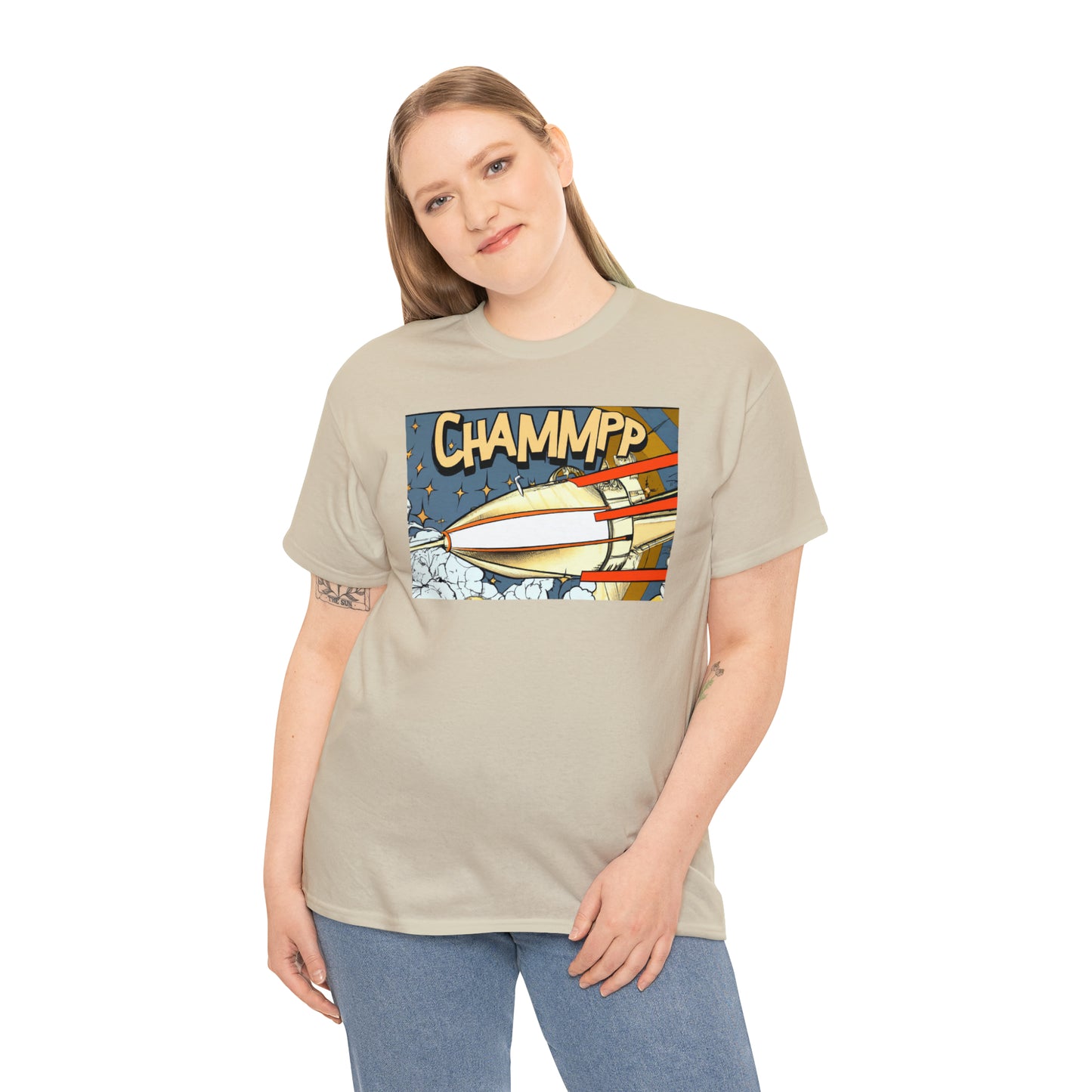 CHAMMPP Spaceship 2 - 1920's Style Comic - AI Art - Gildan Heavy Cotton Tee