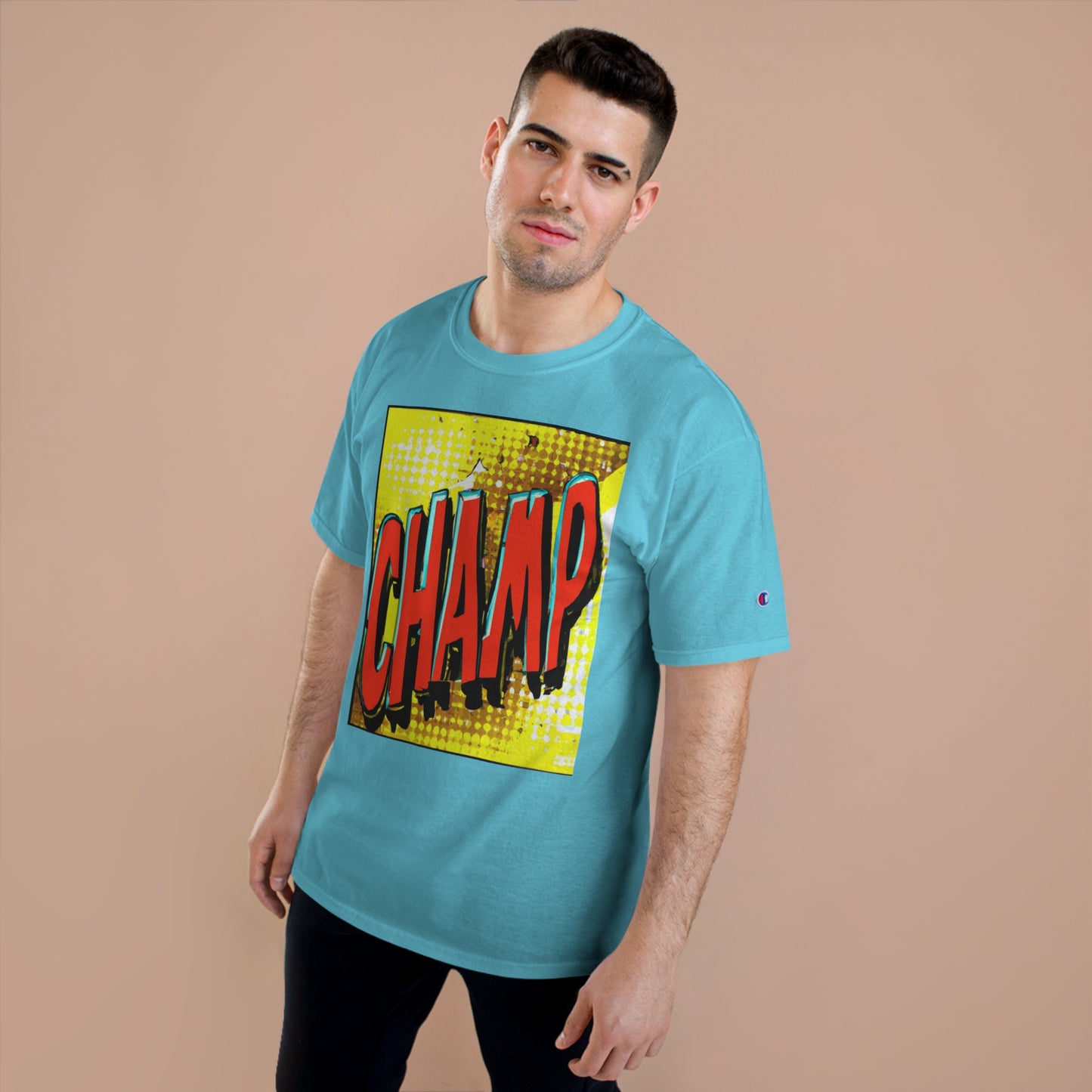 CHAMP Logo 1980's Comic Book Art Style - AI Art - Champion T-Shirt