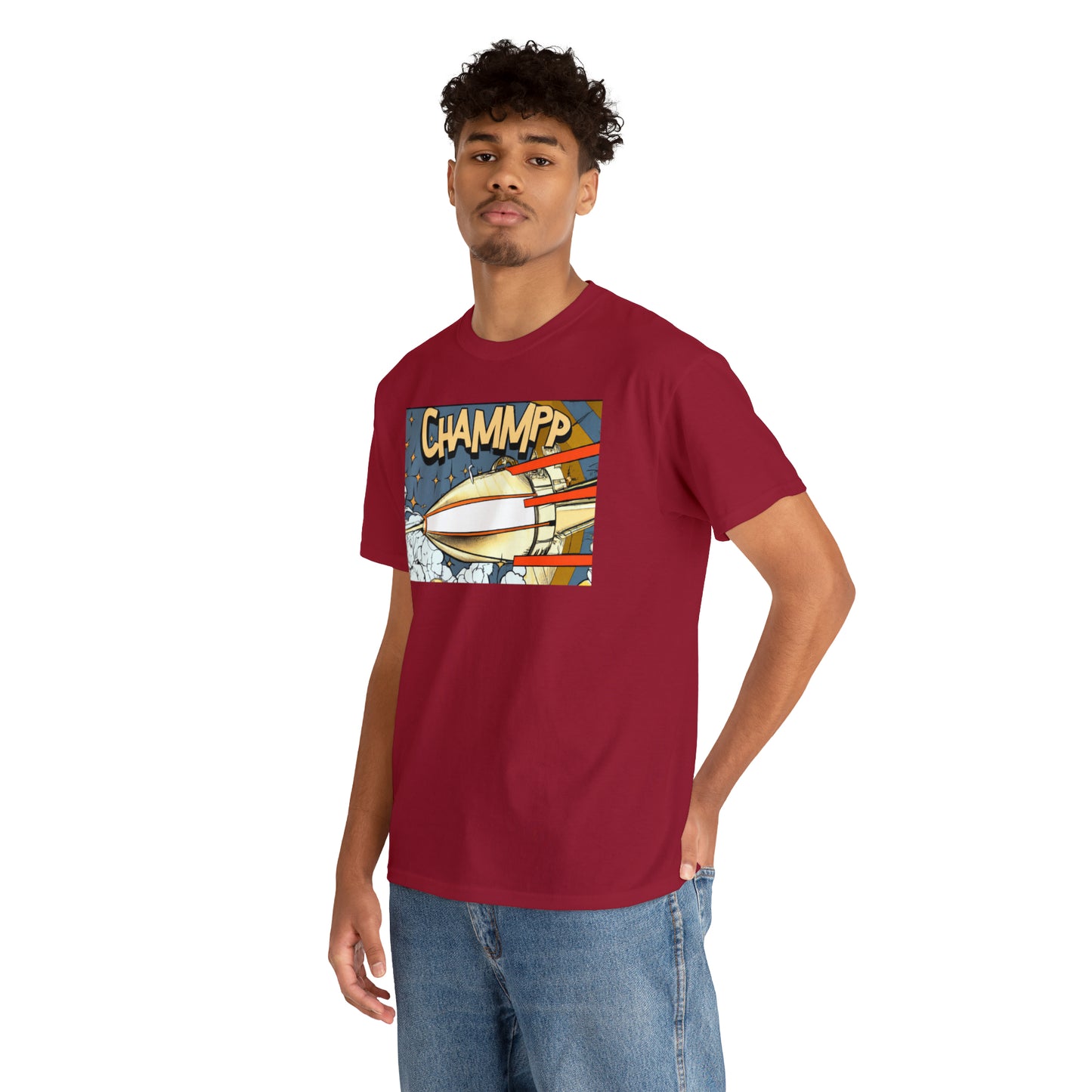 CHAMMPP Spaceship 2 - 1920's Style Comic - AI Art - Gildan Heavy Cotton Tee