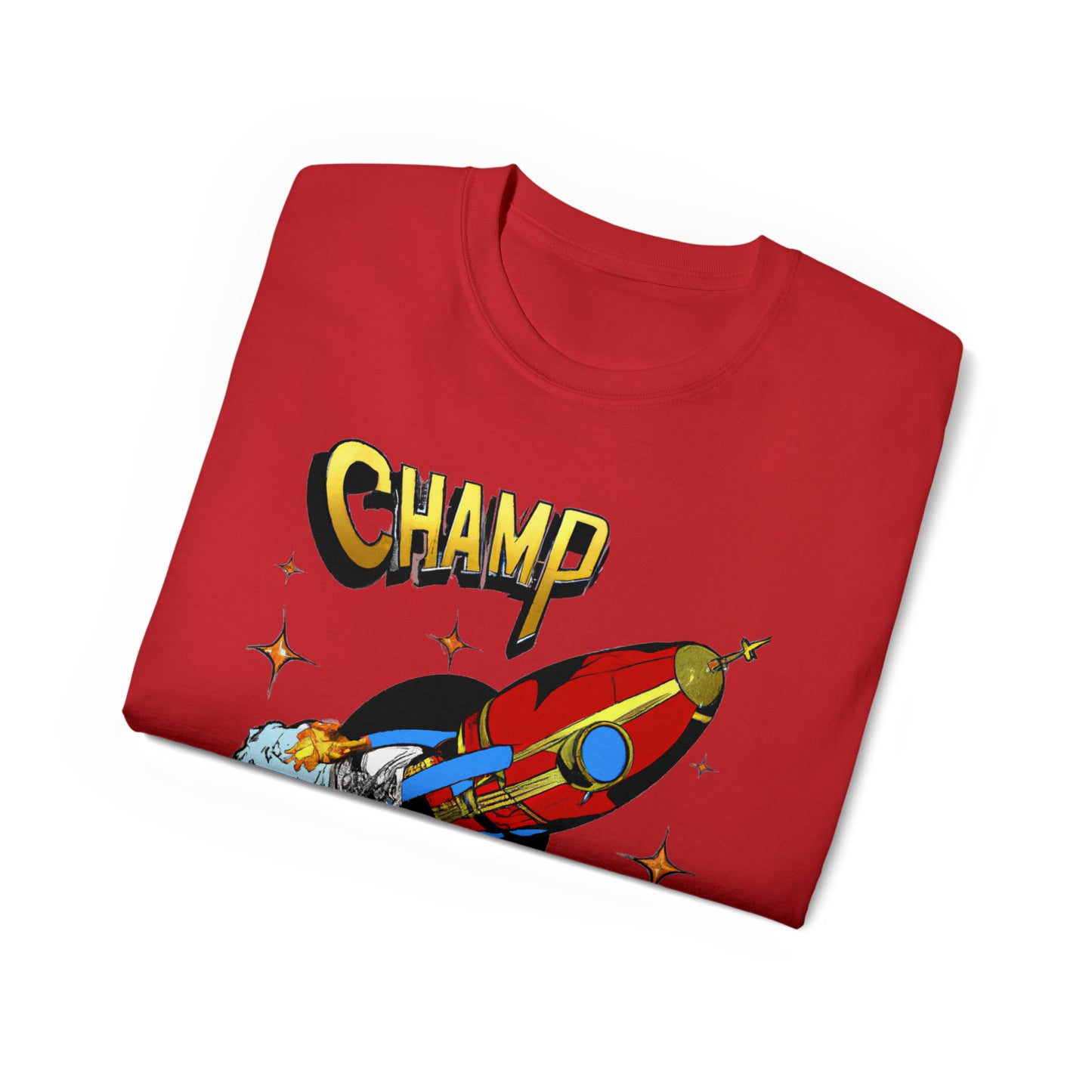 CHAMP Spaceship 11 - 1700's Style Comic Art - AI Art - Gildan Ultra Cotton Tee