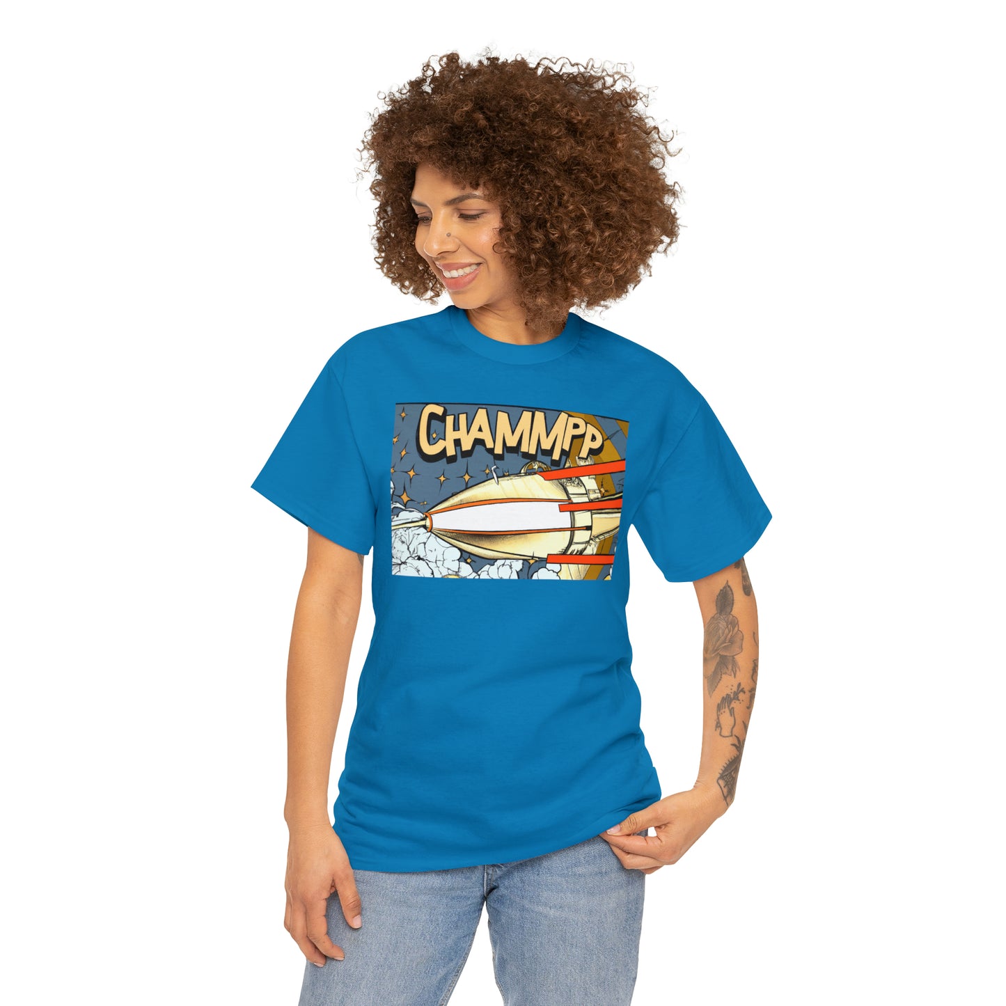 CHAMMPP Spaceship 2 - 1920's Style Comic - AI Art - Gildan Heavy Cotton Tee