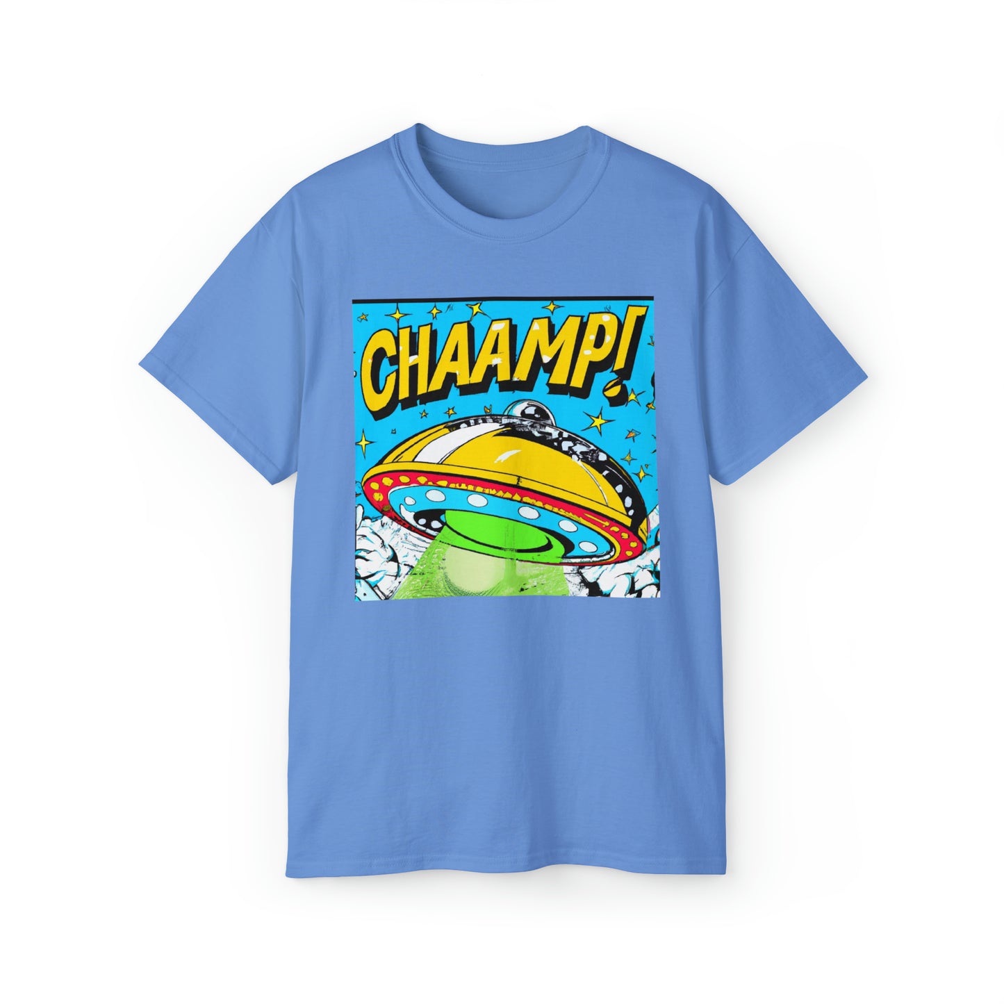 CHAAMP! UFO 24 - 1970's Style Comic Book Art - AI Art - Gildan Ultra Cotton Tee