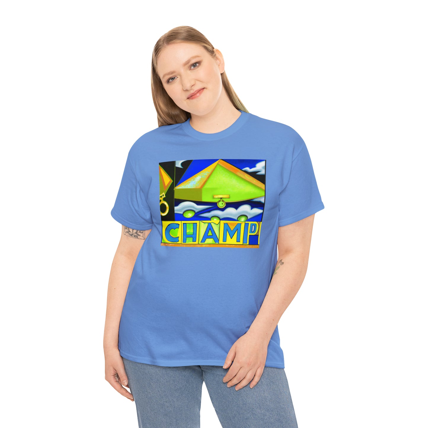 CHAMP UFO 11 - Cubist Style - AI Art - Gildan Heavy Cotton Tee