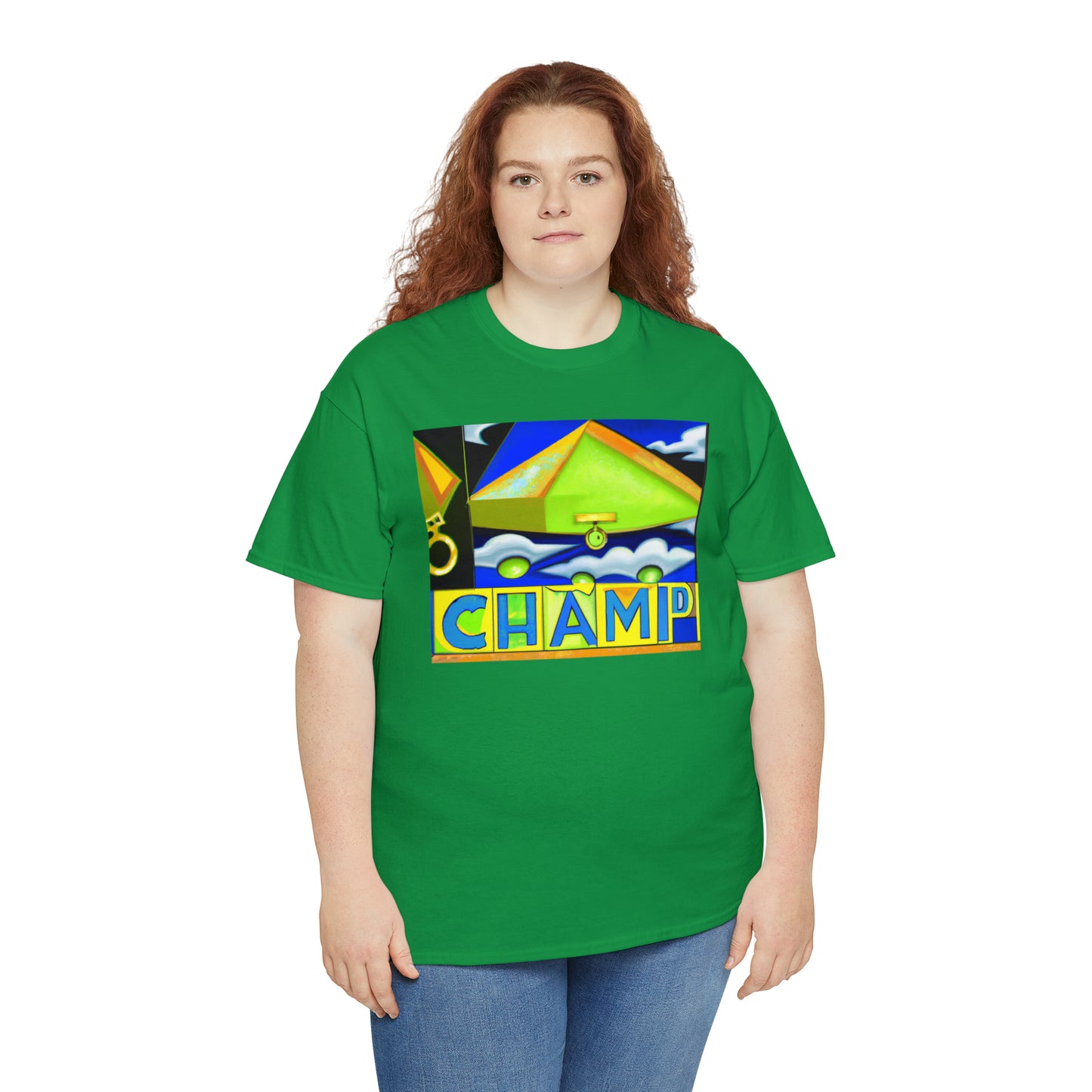 CHAMP UFO 11 - Cubist Style - AI Art - Gildan Heavy Cotton Tee