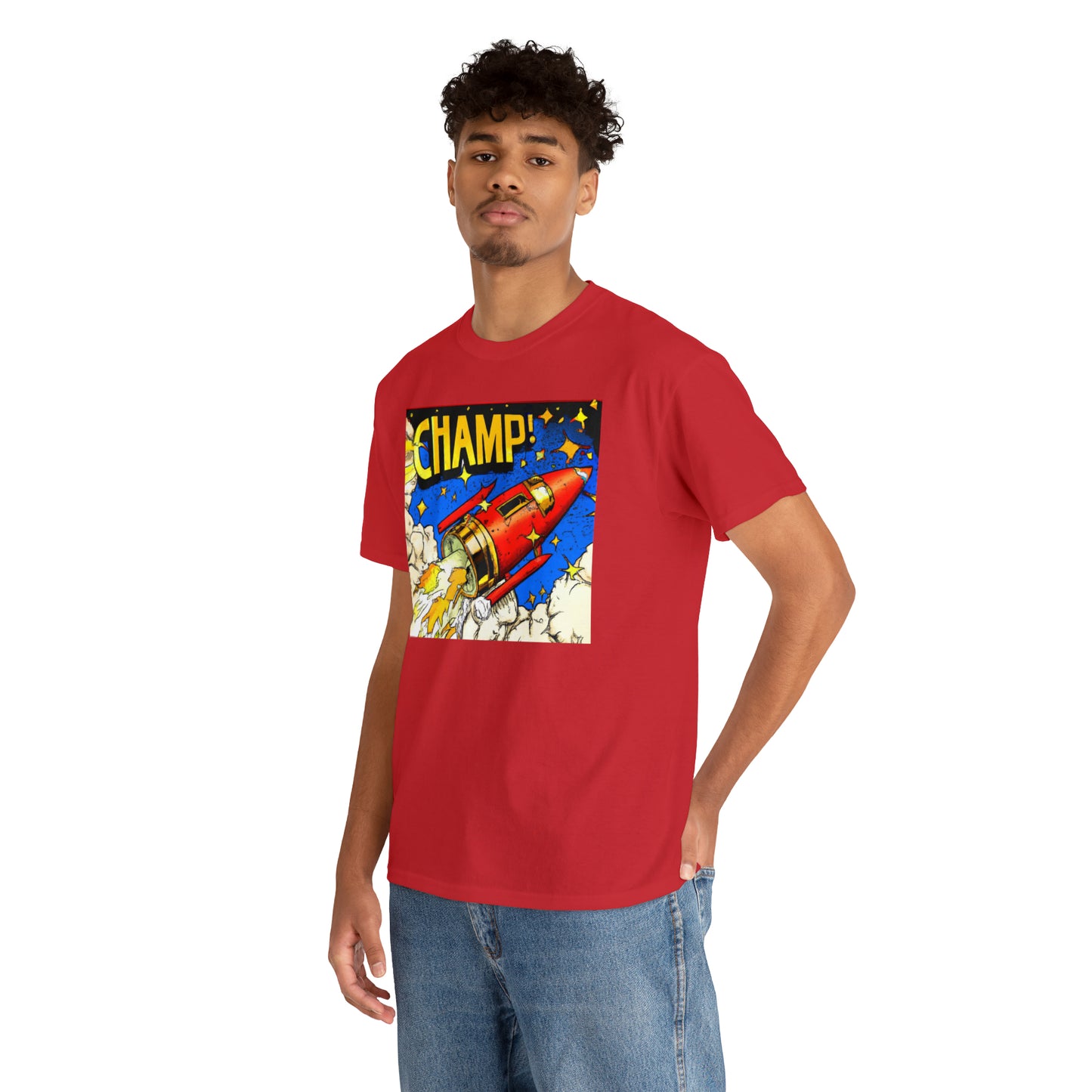 CHAMP! Spaceship 4 - 1700's Comic Style - AI Art - Gildan Heavy Cotton Tee