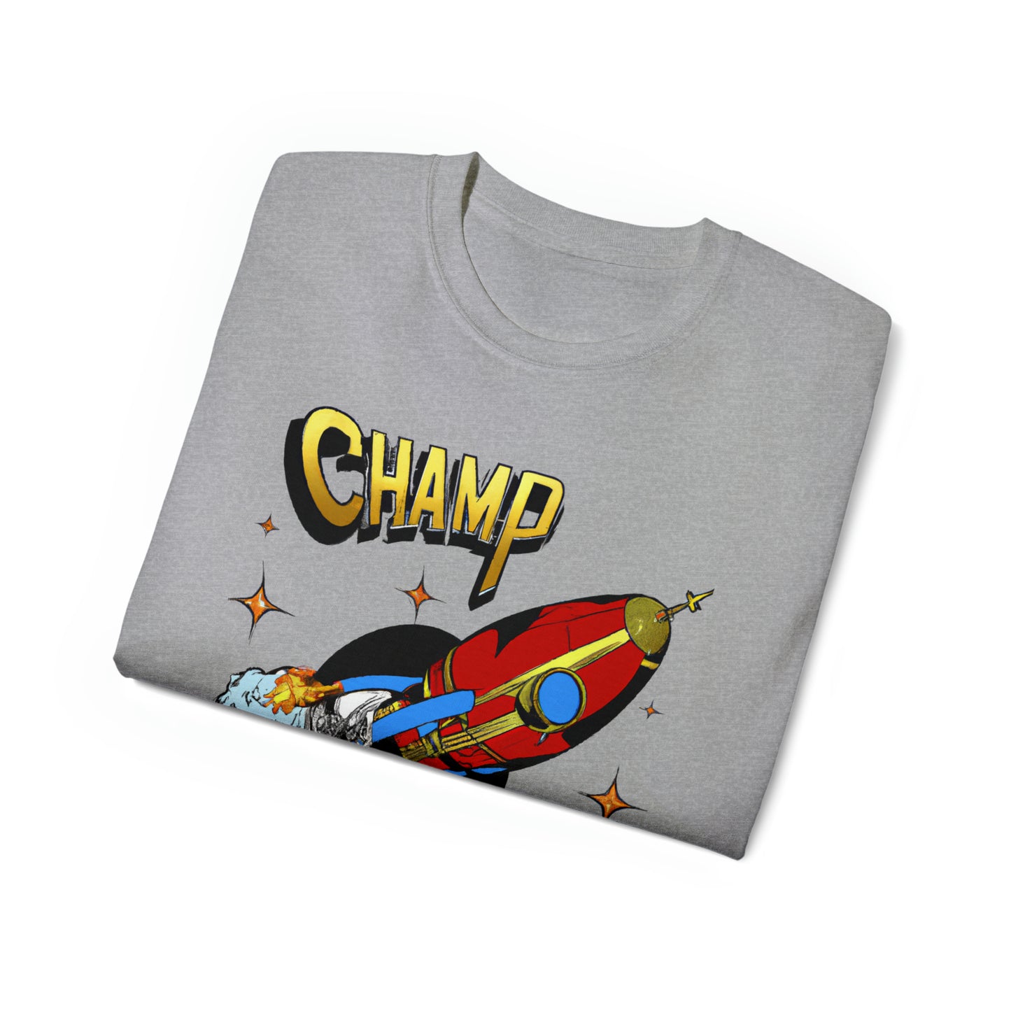 CHAMP Spaceship 11 - 1700's Style Comic Art - AI Art - Gildan Ultra Cotton Tee